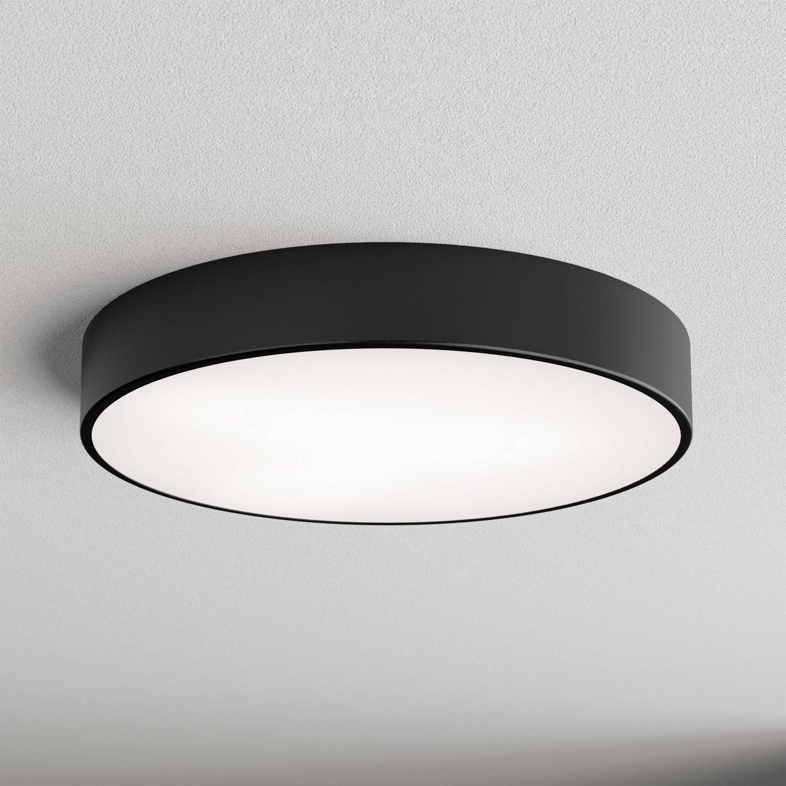 Deckenlampe Cleo 500, schwarz, Sensor, IP54, Ø 50 cm, Metall günstig online kaufen
