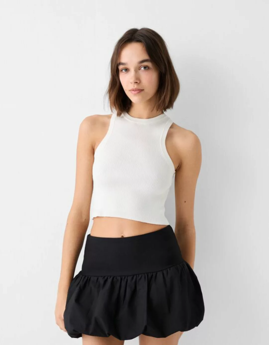 Bershka Minirock Im Ballon-Stil Damen S Schwarz günstig online kaufen