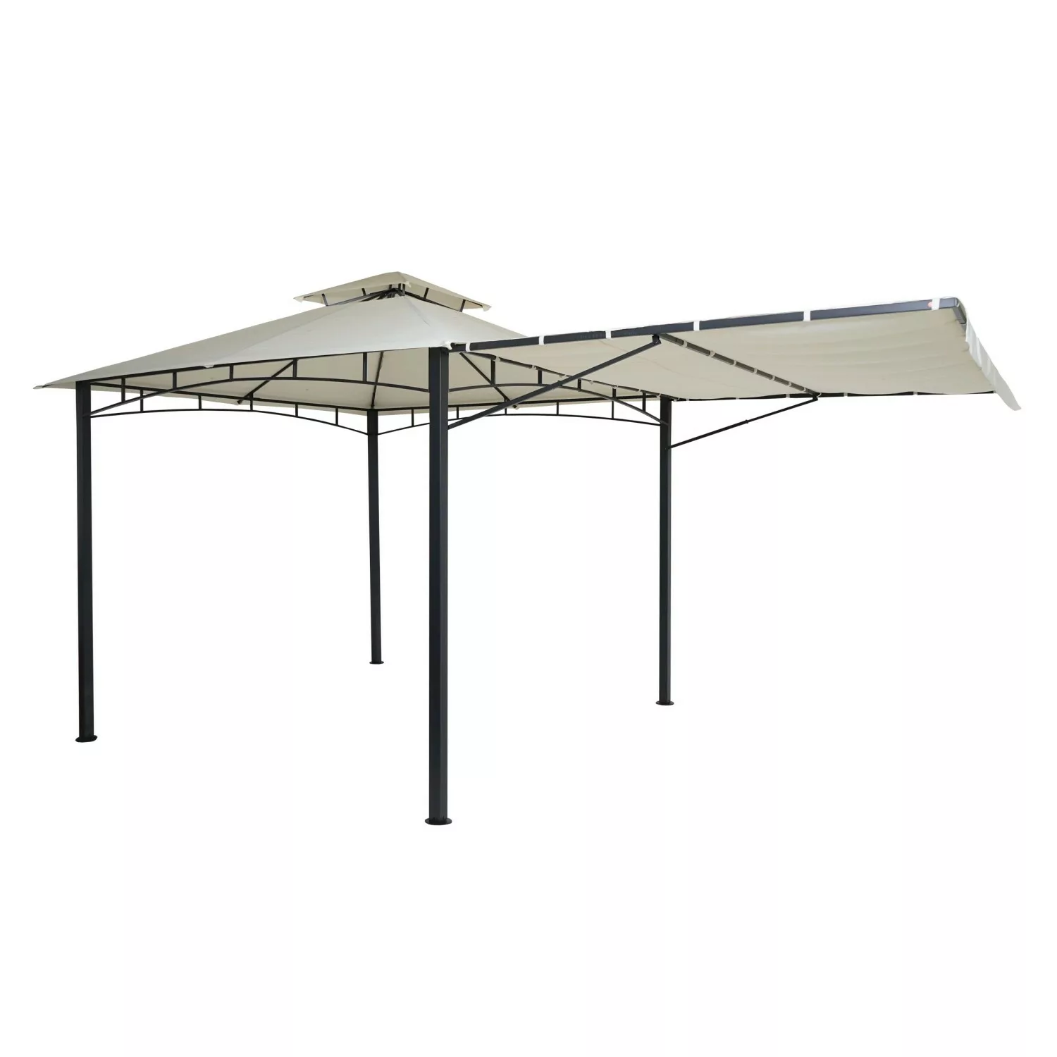 MCW Pergola F94 Stahl mit Seitenwand Creme-Beige günstig online kaufen