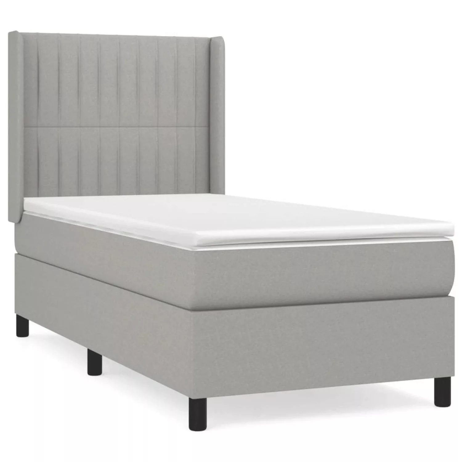vidaXL Boxspringbett mit Matratze Hellgrau 90x190 cm Stoff1377594 günstig online kaufen