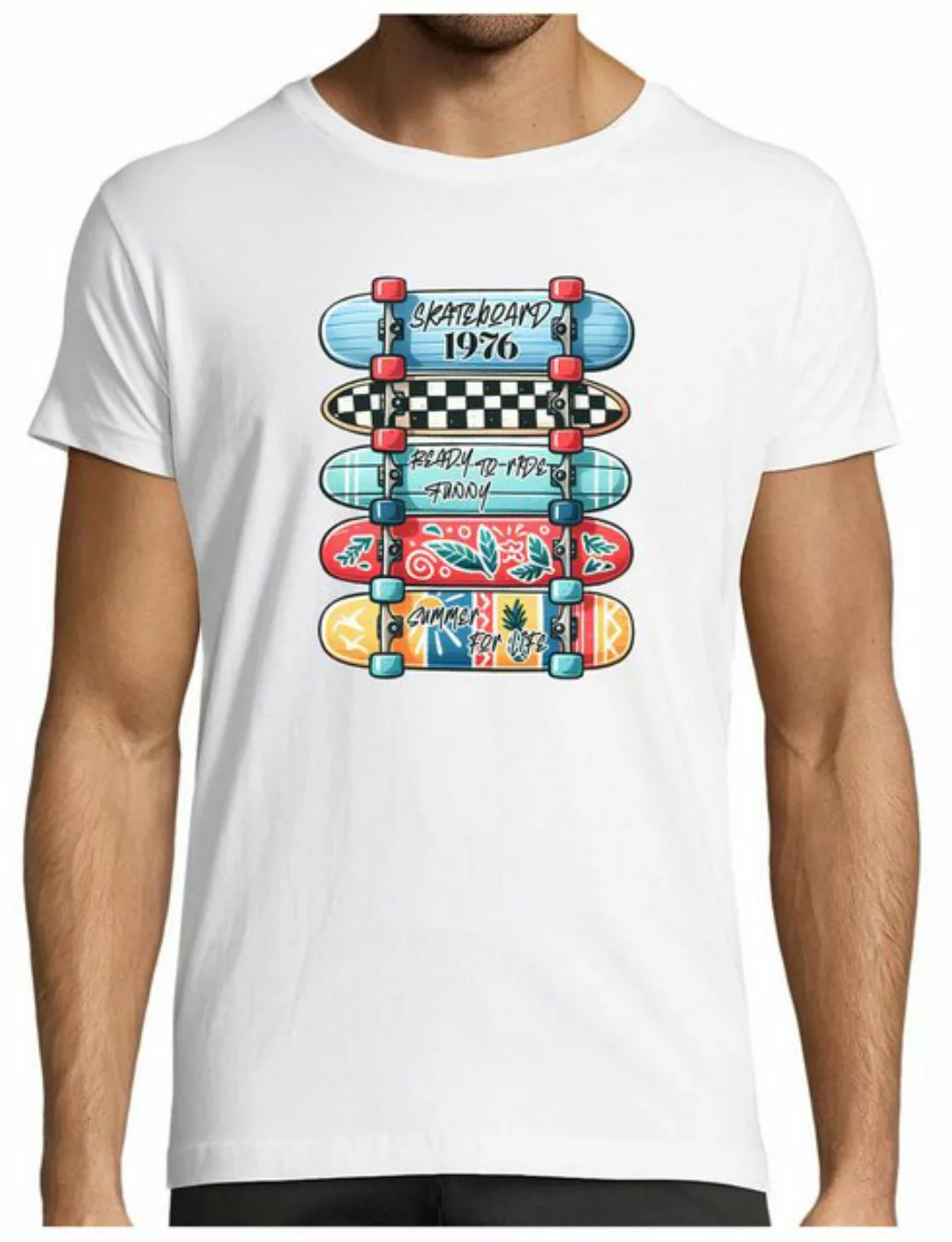 MyDesign24 T-Shirt Herren Skater Shirt „Skateboard 1976, Ready to Ride, Sum günstig online kaufen