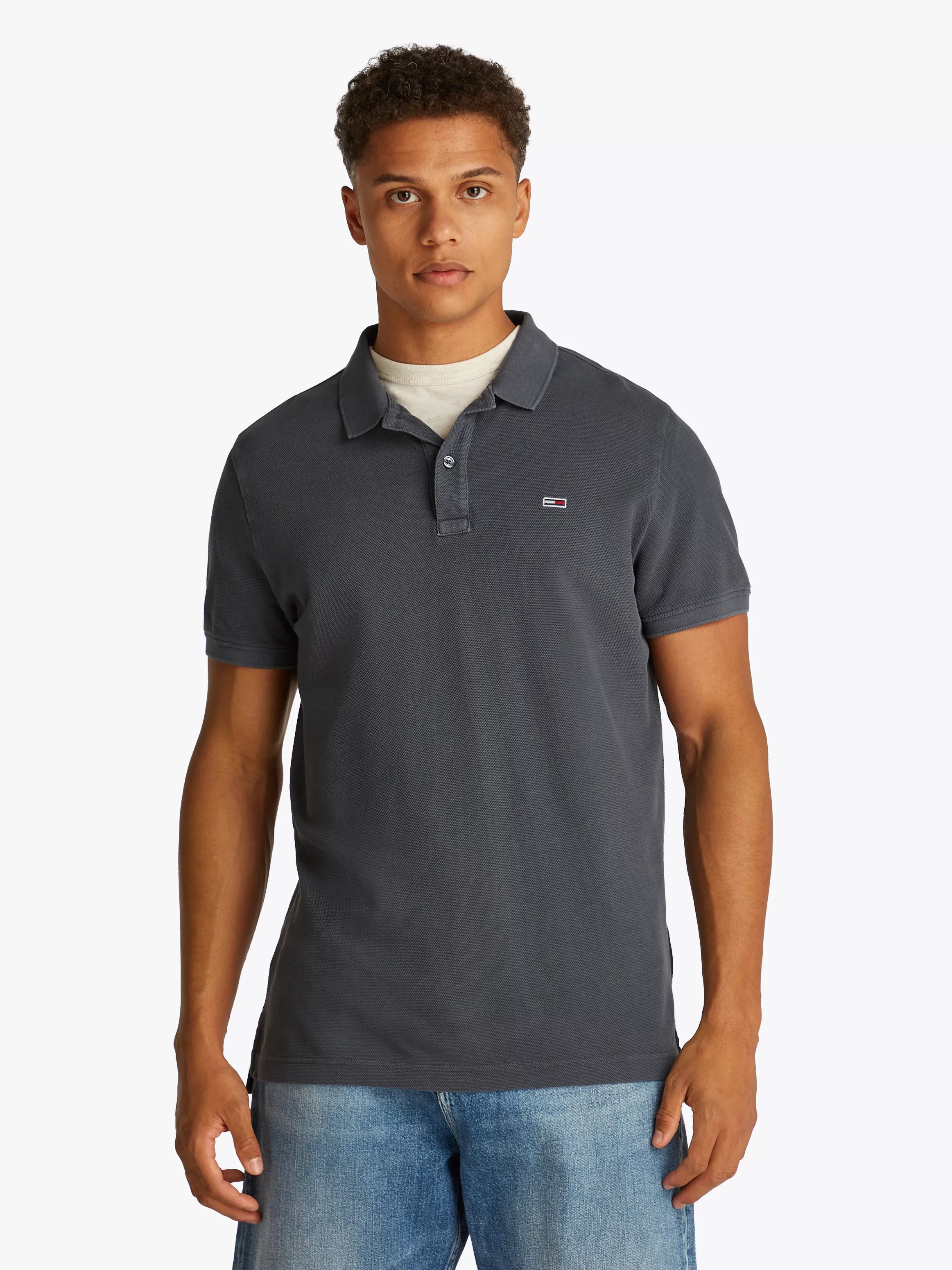 Tommy Jeans Poloshirt "TJM SLIM ESSENTIAL GD POLO SS", mit Logostickerei günstig online kaufen