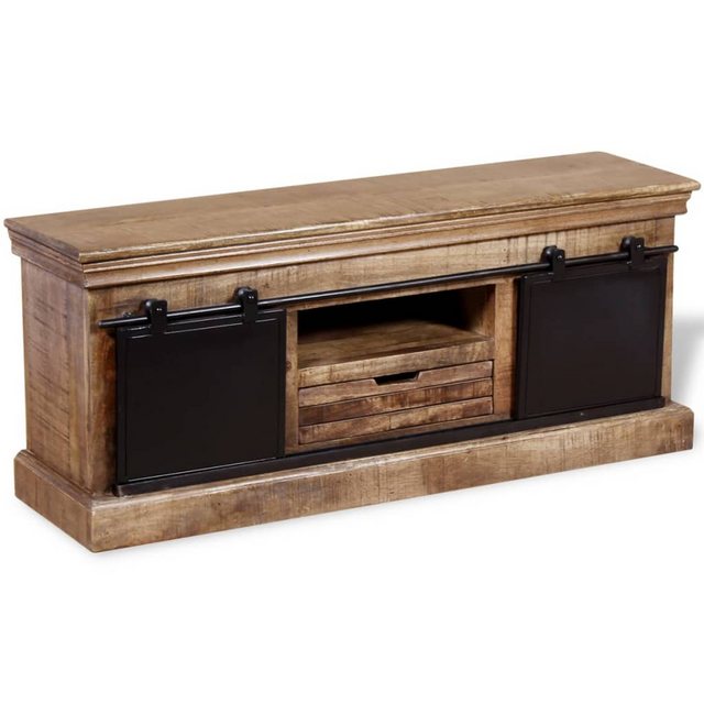 Tv-schrank Mit 2 Schiebetüren Mangoholz Massiv 110x30x45 Cm günstig online kaufen