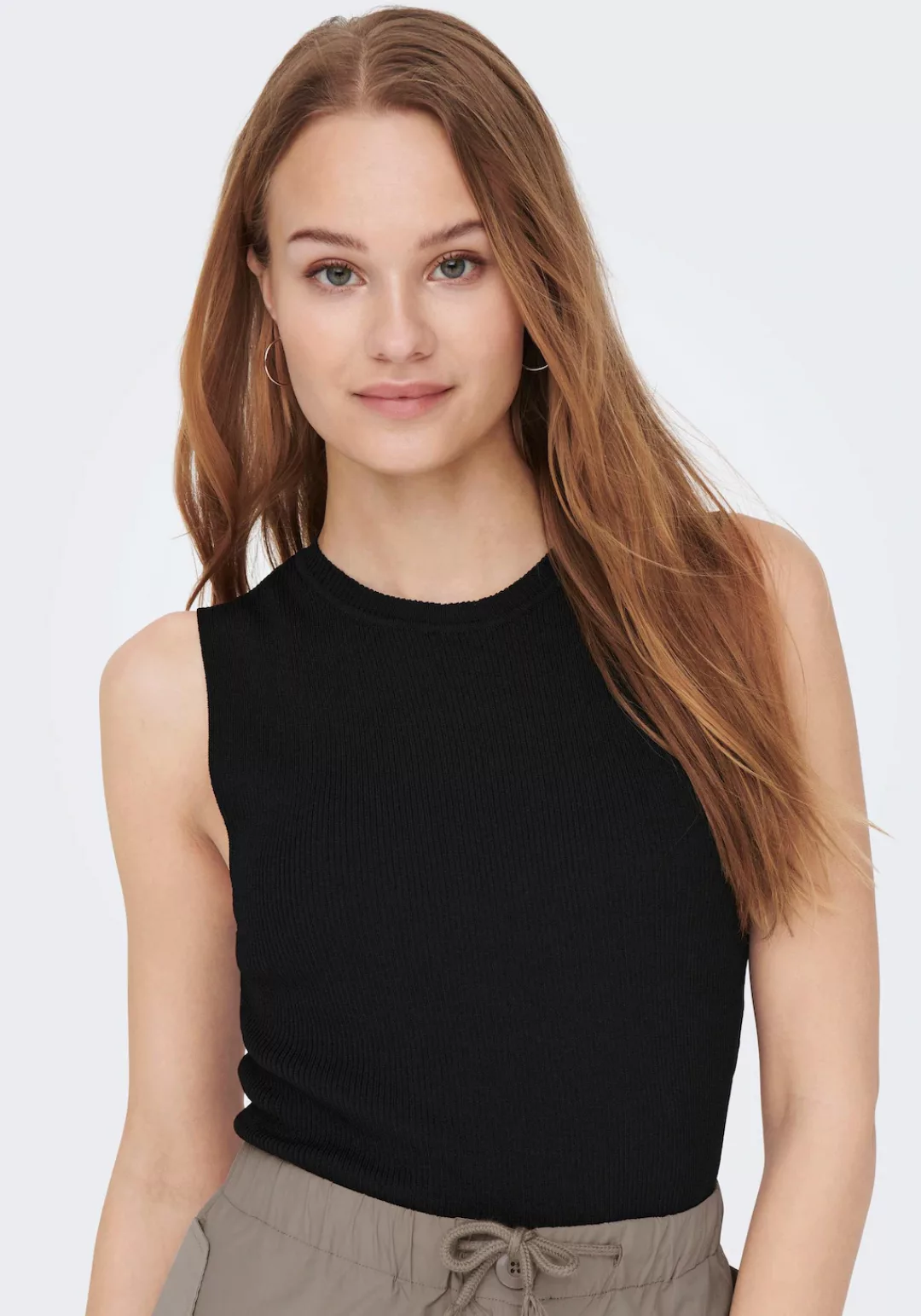 ONLY Shirttop Geripptes Kurzes Crop Top ONLMAJLI 4923 in Schwarz günstig online kaufen