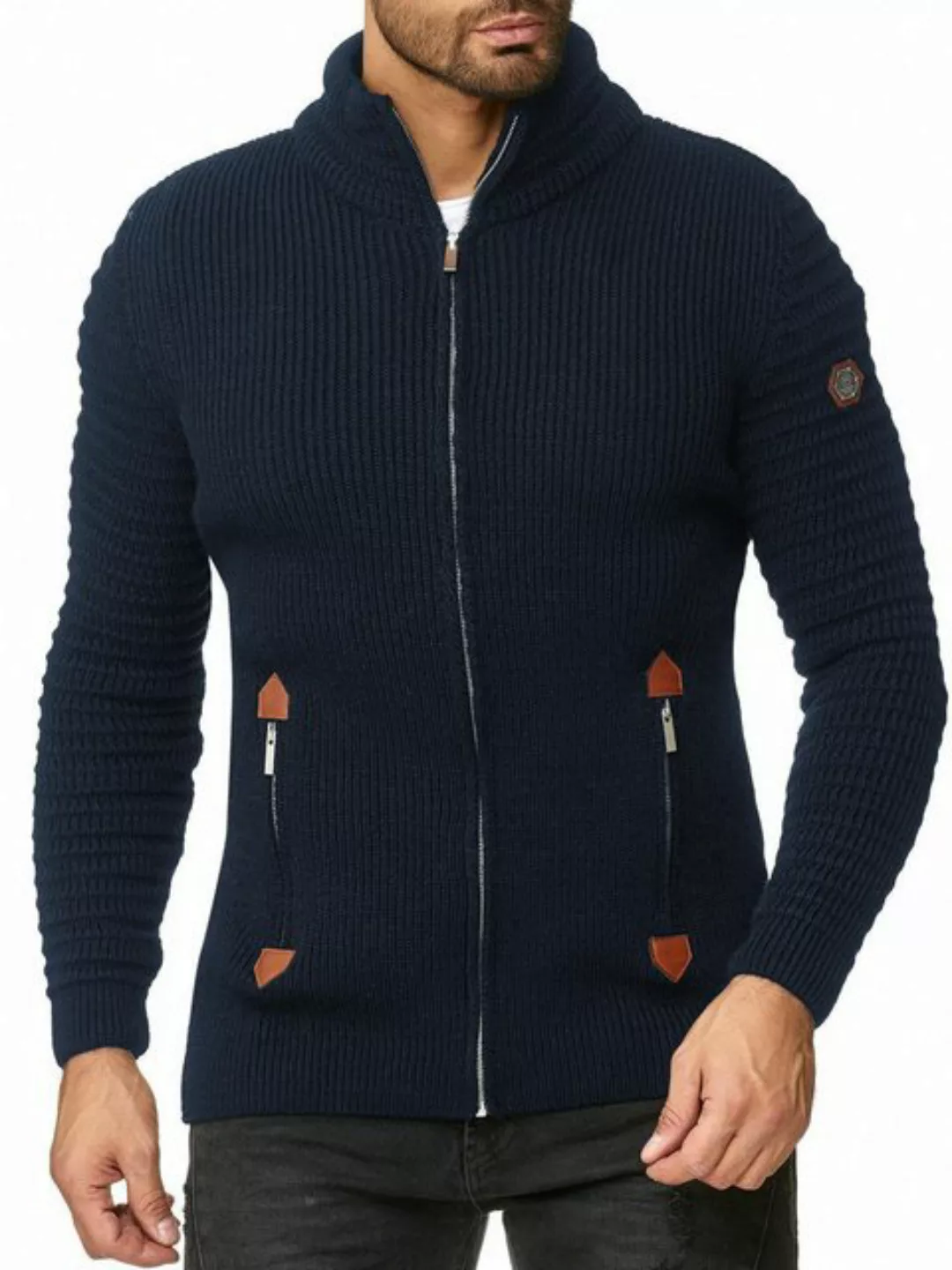 RedBridge Strickjacke aus Grobstrick mit praktischen Reißverschlusstaschen günstig online kaufen