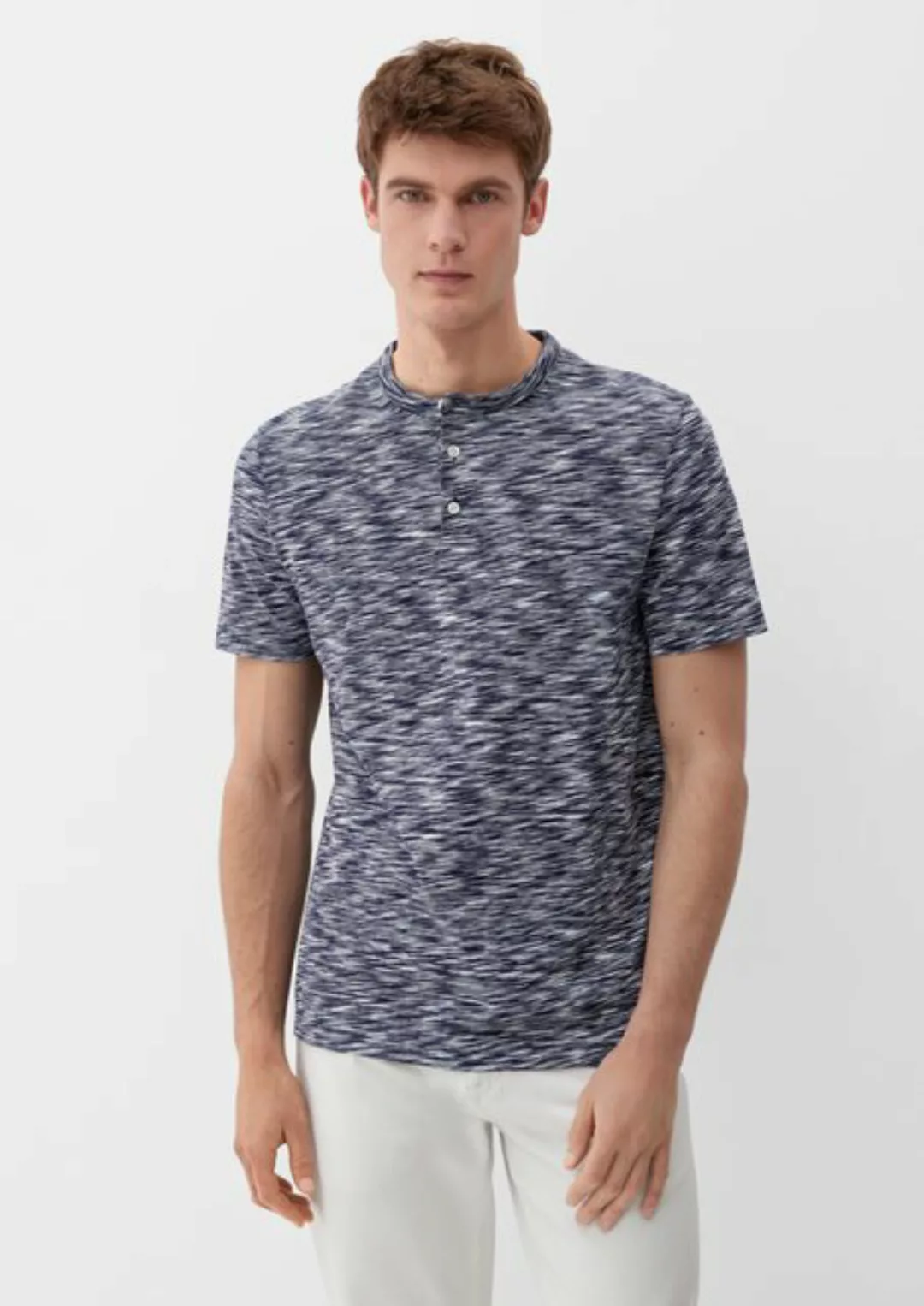 s.Oliver Kurzarmshirt T-Shirt mit Henleyausschnitt Garment Dye, Blende günstig online kaufen