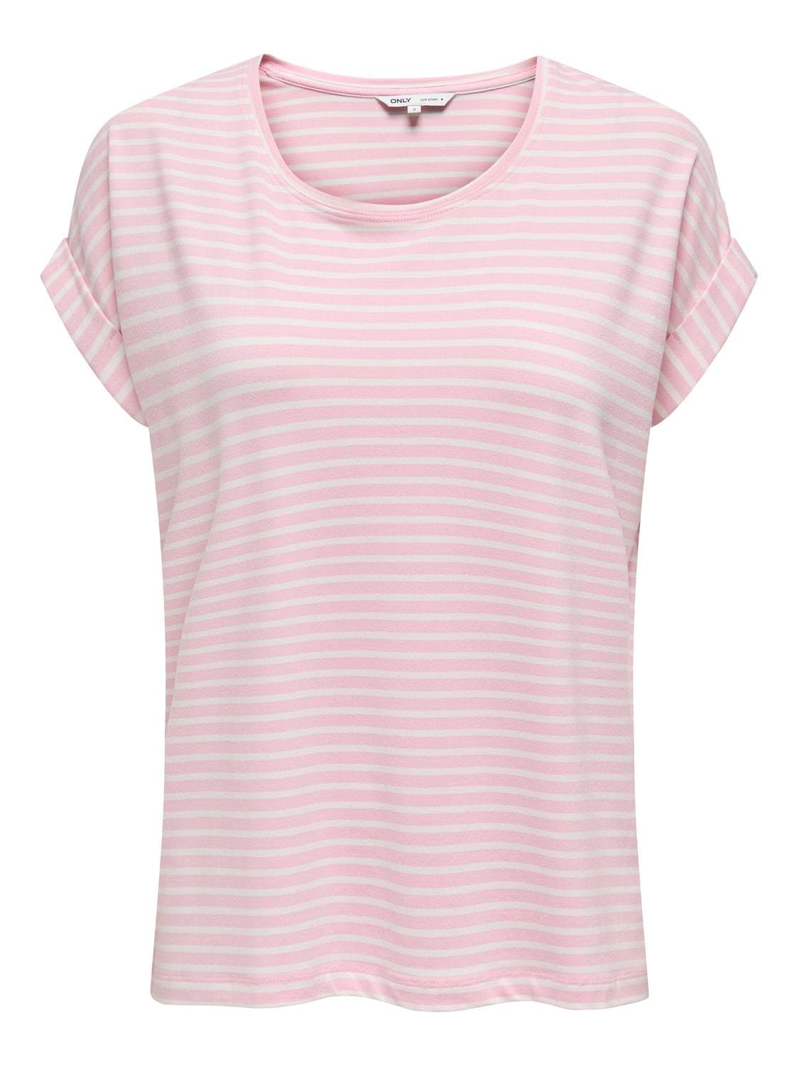 ONLY T-Shirt "ONLMOSTER STRIPE S/S O-NECK TOP JRS NOOS", mit Aufschlag am A günstig online kaufen