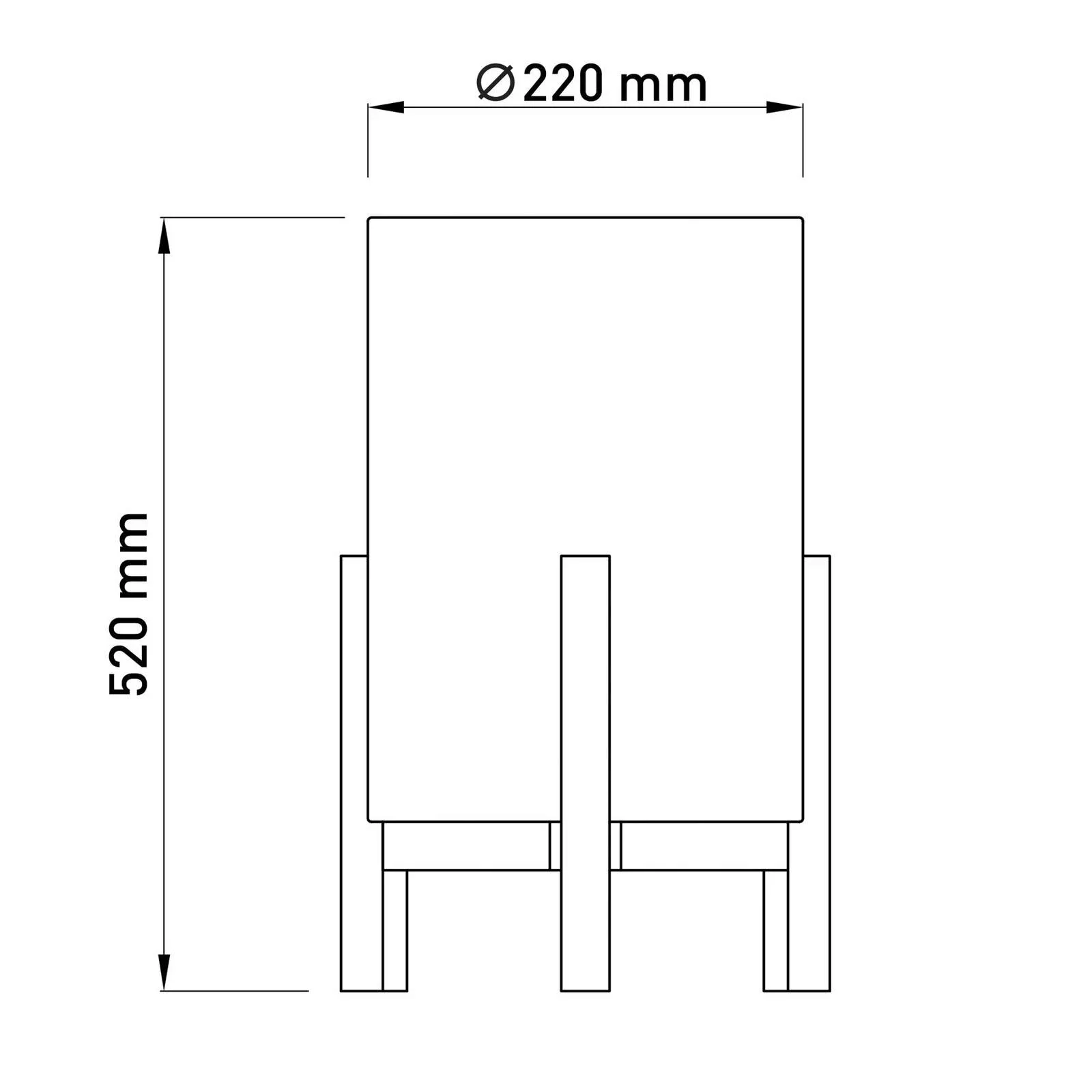 Tischleuchte 3193, Holz, Leinentextil, Höhe 52cm günstig online kaufen