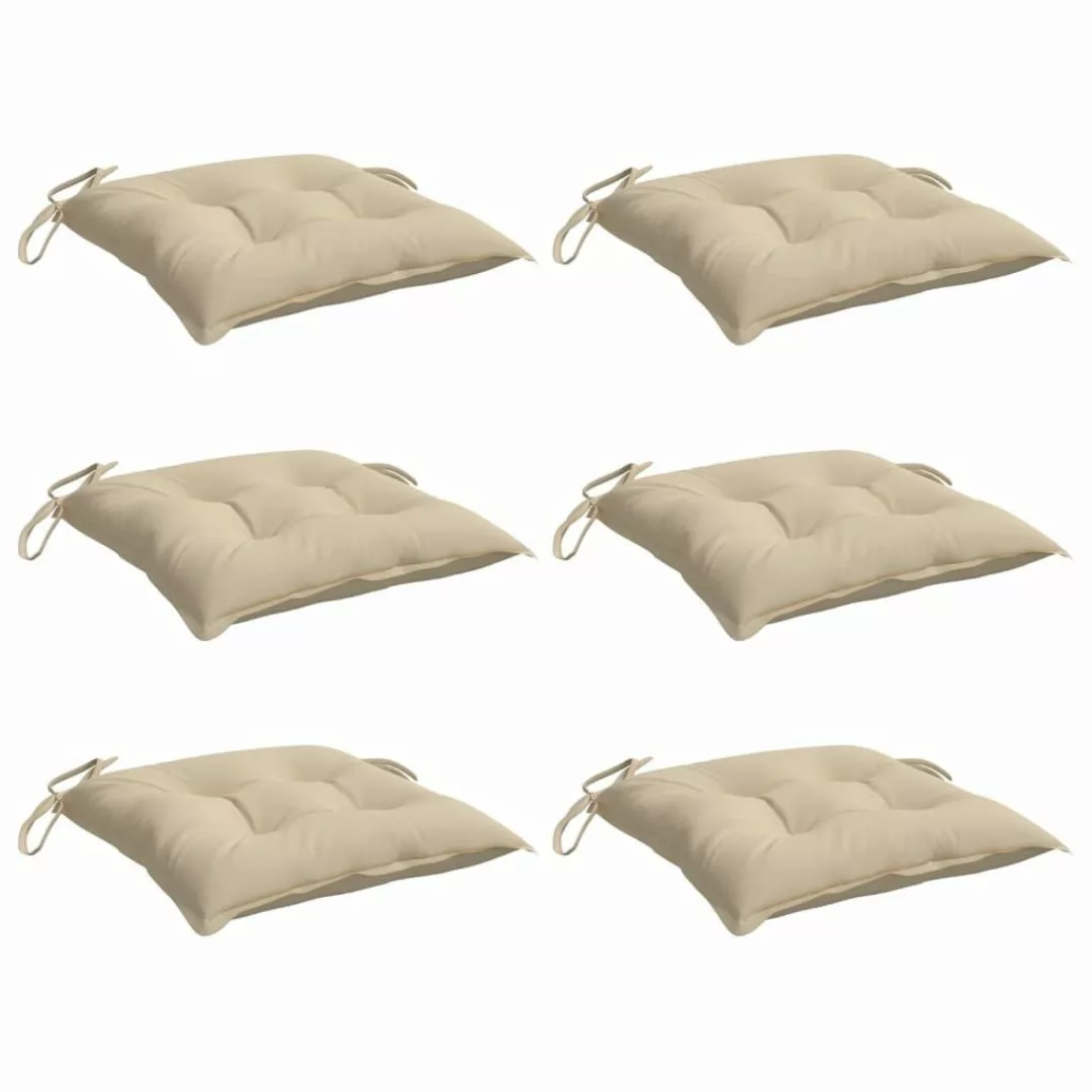 vidaXL Sitzauflage Stuhlkissen 6 Stk. Beige günstig online kaufen