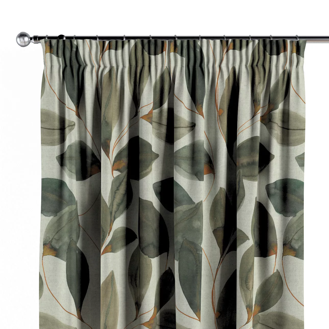 Vorhang mit Kräuselband, grau-grün, Abigail (143-17) günstig online kaufen