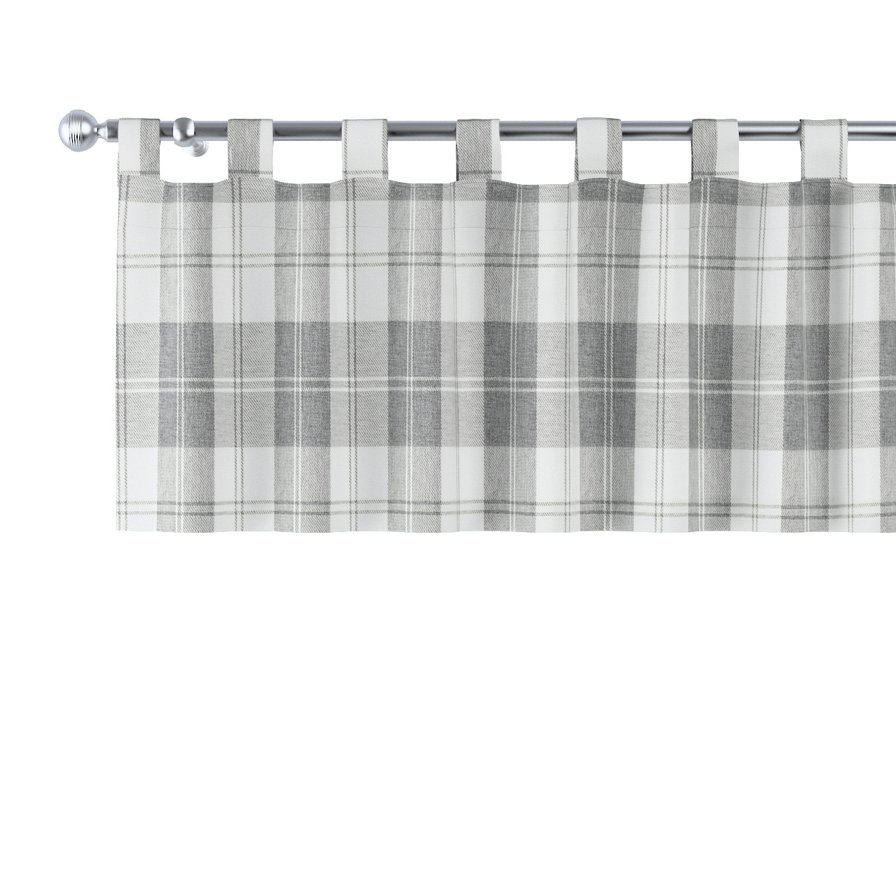 Kurzgardine mit Schlaufen, weiß-grau , 260 x 40 cm, Edinburgh (115-79) günstig online kaufen