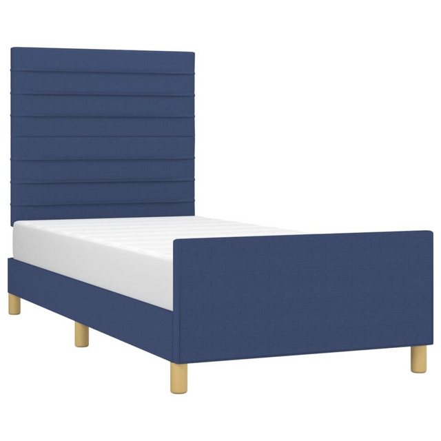 vidaXL Bett Bettgestell mit Kopfteil Blau 90x190 cm Stoff günstig online kaufen