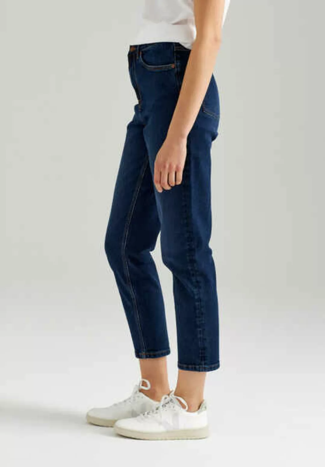 Damen Mom Cropped Jeans Aus Biobaumwoll-mix günstig online kaufen