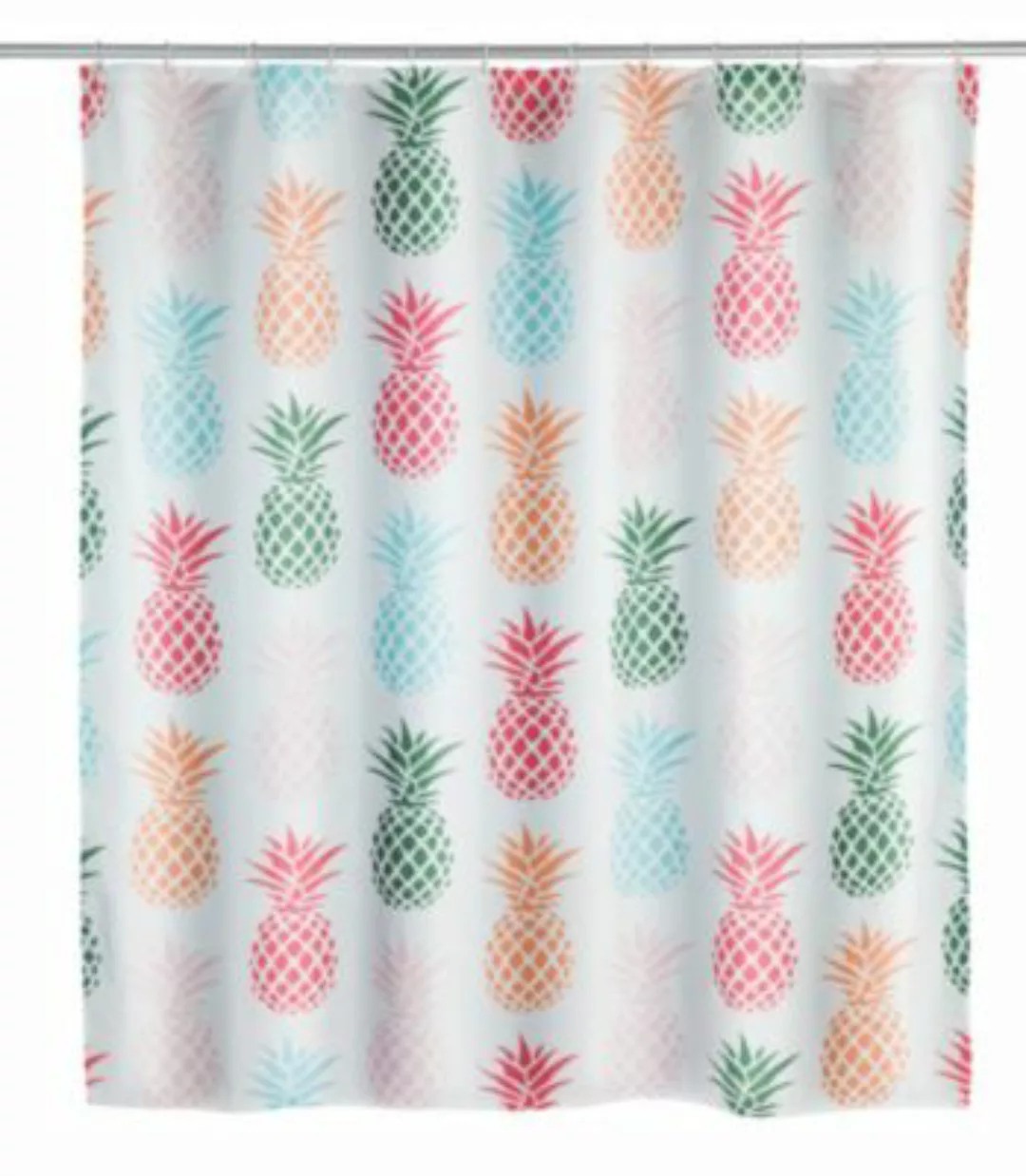 WENKO Duschvorhang Ananas, Textil (Polyester), 180 x 200 cm, waschbar mehrf günstig online kaufen