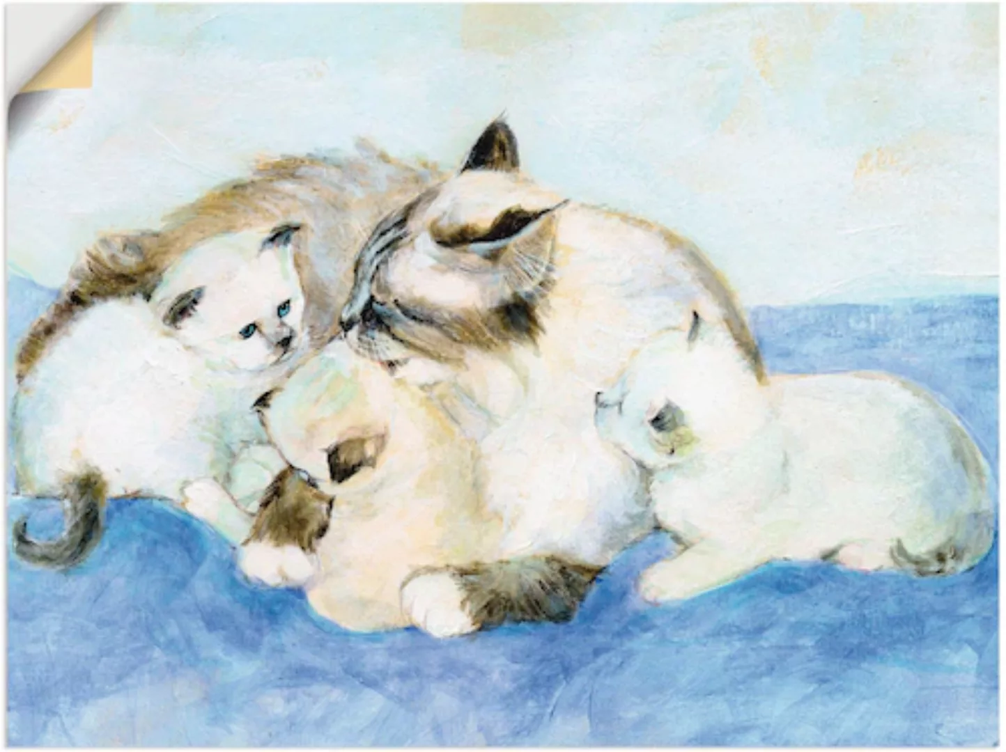 Artland Wandbild "Katzenfamilie", Haustiere, (1 St.), als Leinwandbild, Wan günstig online kaufen