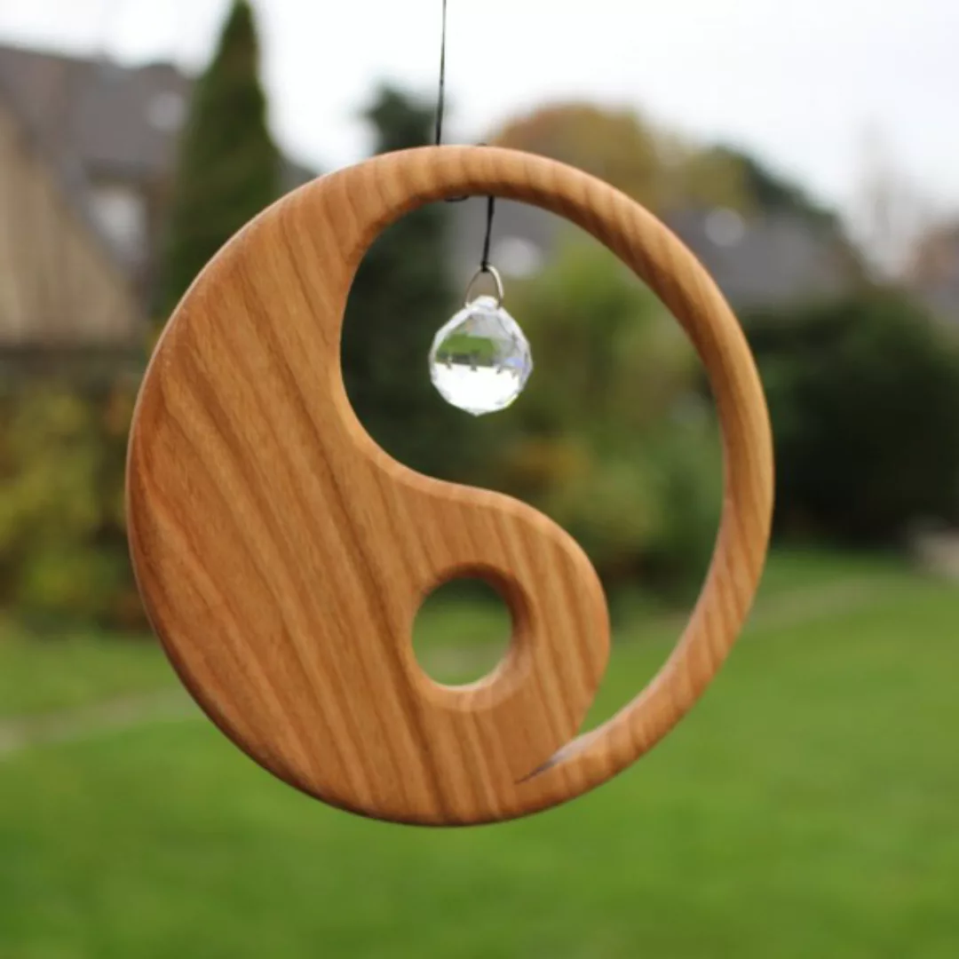 Fensterdeko Aus Holz | Yin Yang Mit Kristall günstig online kaufen
