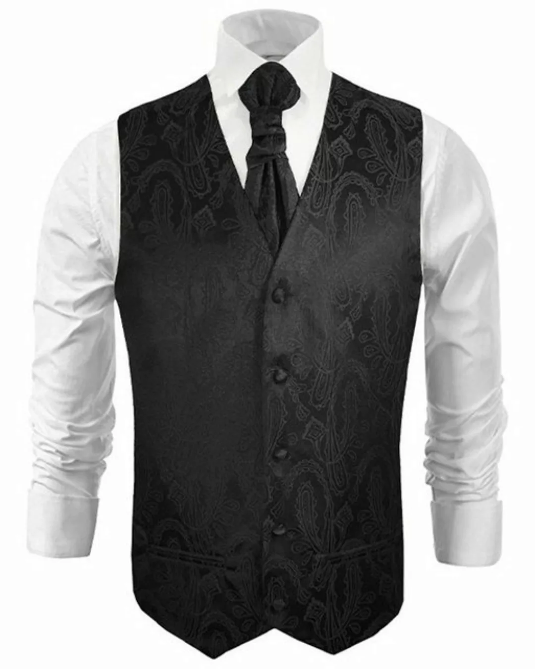 Paul Malone Anzugweste Herren Hochzeitsweste mit Plastron Set 2tlg paisley günstig online kaufen