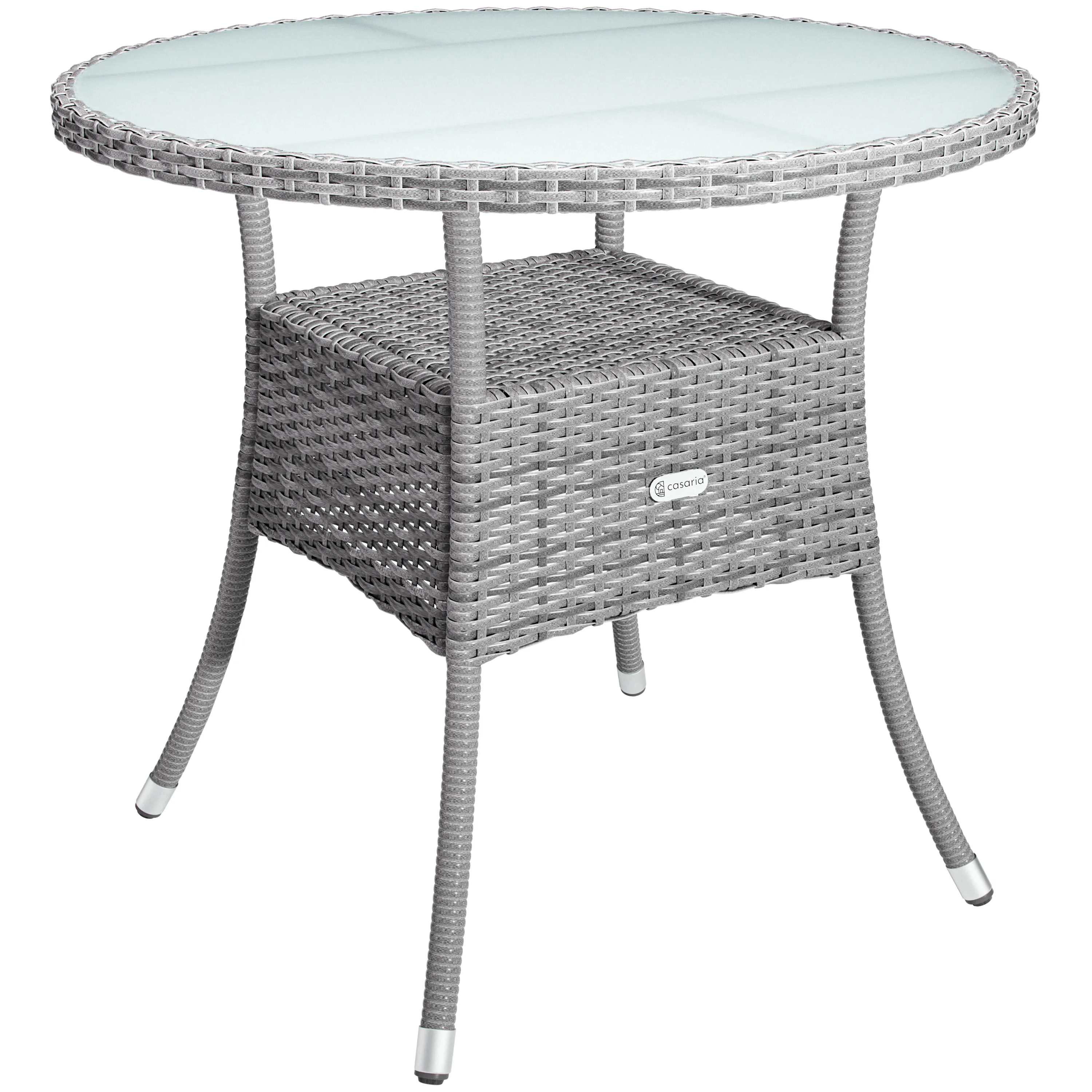Polyrattan Tisch Grau Ø80cm günstig online kaufen