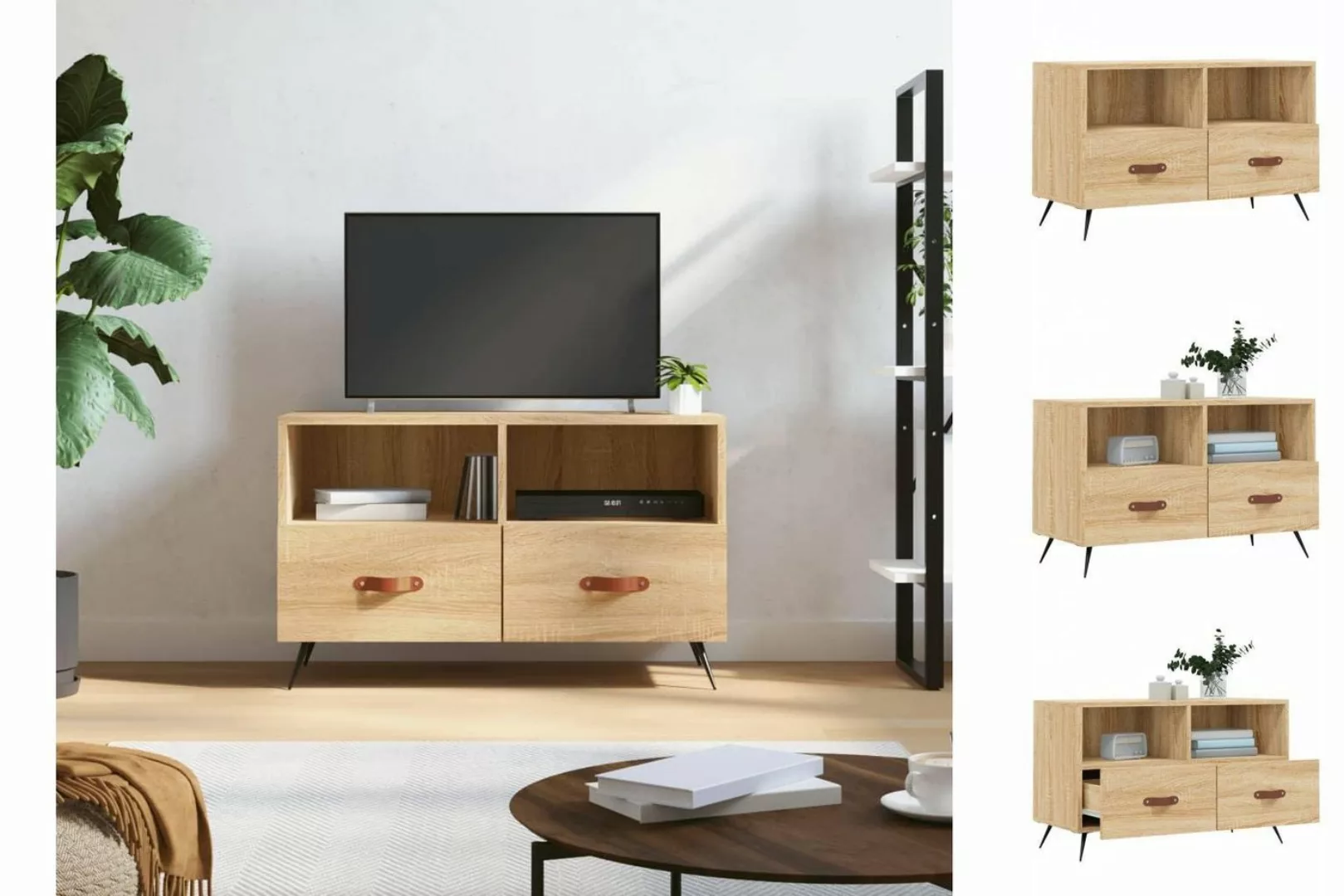 vidaXL TV-Schrank TV-Schrank Sonoma-Eiche 80x36x50 cm Holzwerkstoff günstig online kaufen