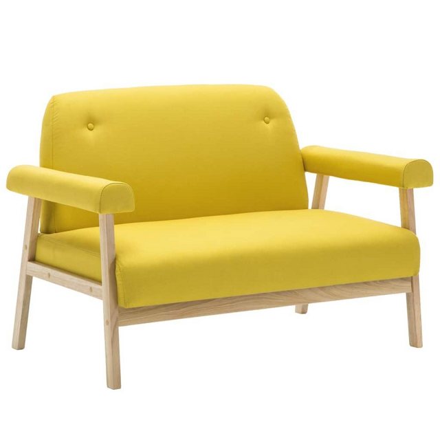 vidaXL Sofa 2-Sitzer-Sofa Stoff Gelb Couch günstig online kaufen