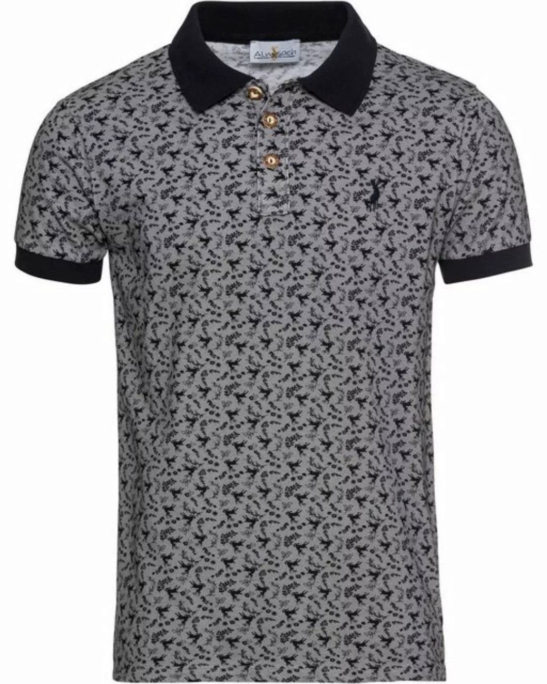 Almsach Poloshirt Poloshirt mit Hirsch günstig online kaufen