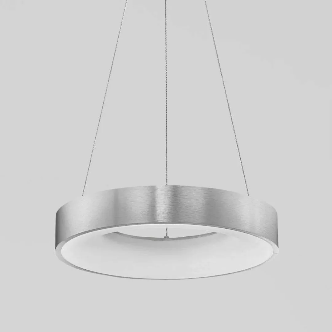 LED Pendelleuchte Rando Thin in Silber-gebürstet 30W 1950lm günstig online kaufen