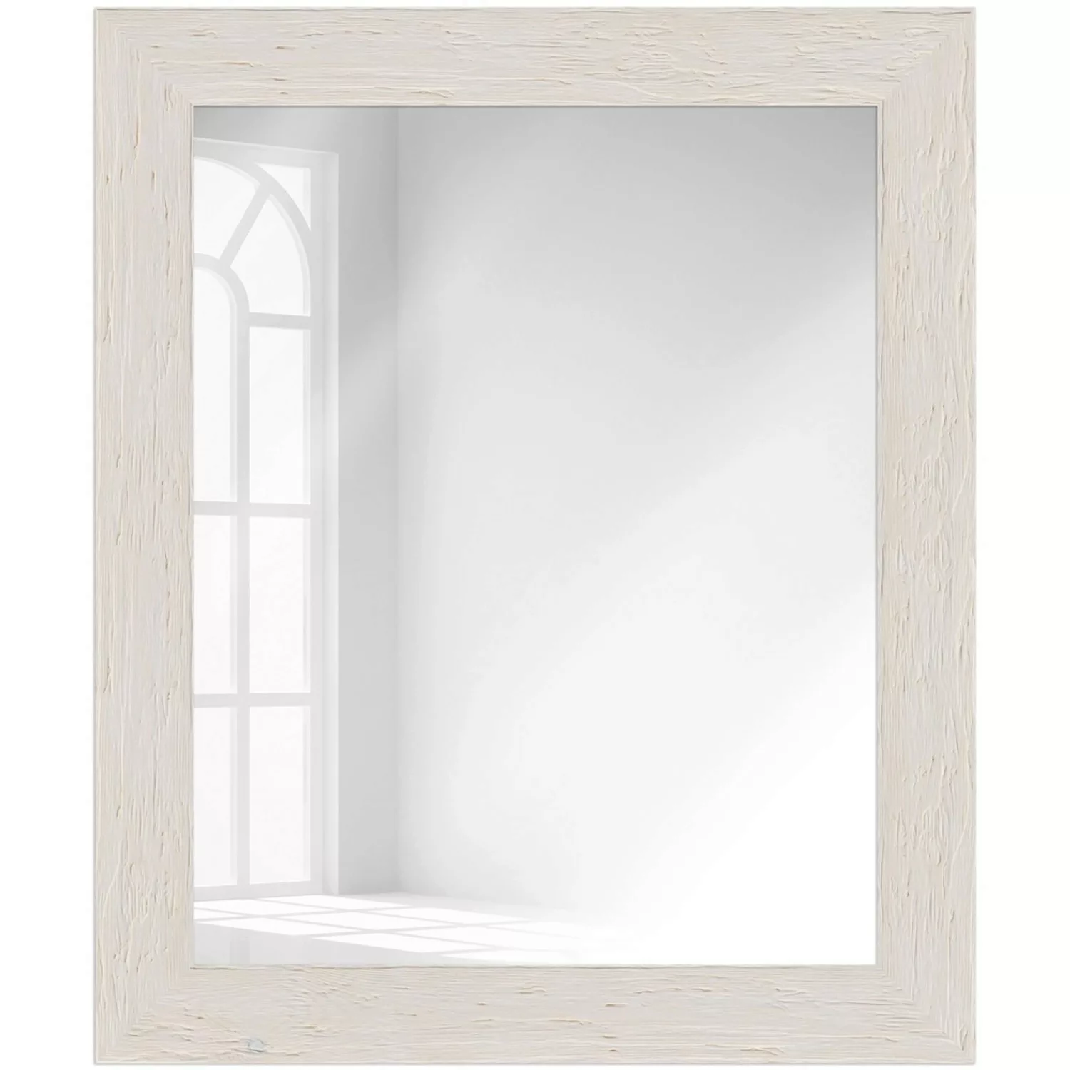 WANDStyle Wandspiegel H780 aus Massivholz in Weiß 50 x 60 cm im Stil Modern günstig online kaufen