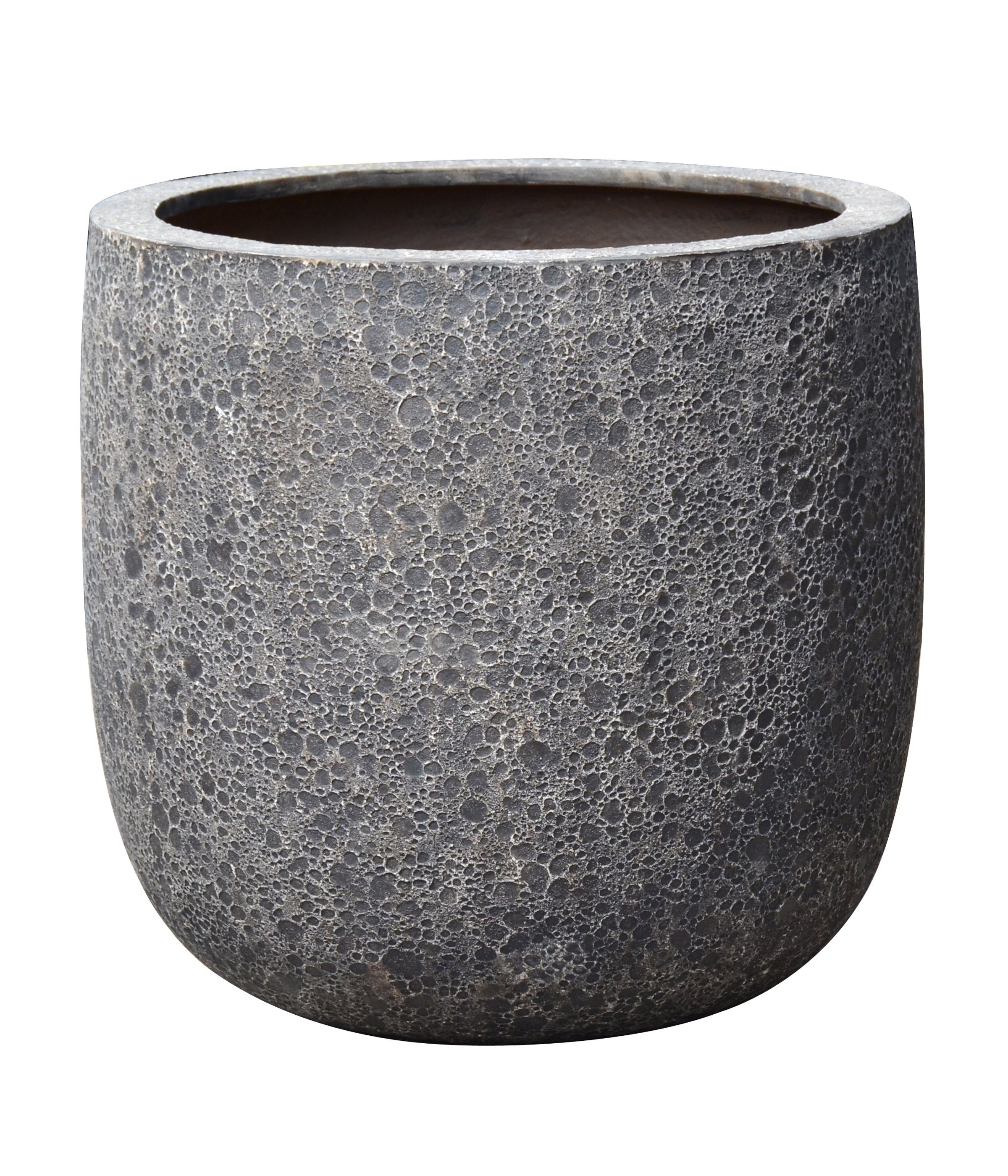Dehner Übertopf Lava, rund, Polystone, schwarz, günstig online kaufen