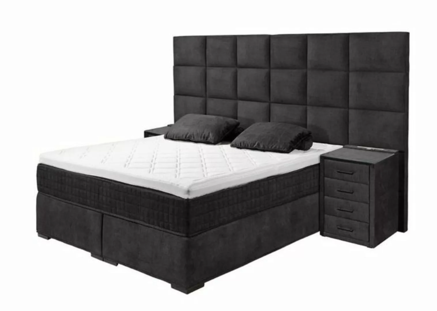 ED EXCITING DESIGN Boxspringliege (160 x 200 cm, Naro XL), Schwarz günstig online kaufen