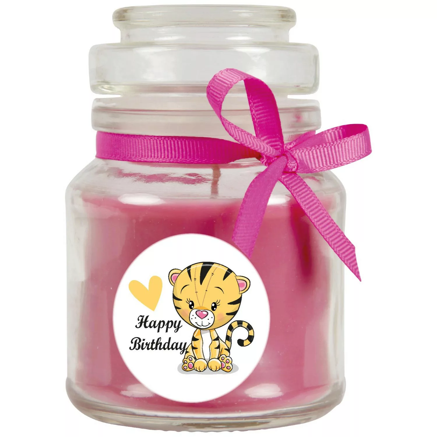 HS Candle Duftkerze & Glas Happy Birthday Bonbon Tiger Lavendel günstig online kaufen