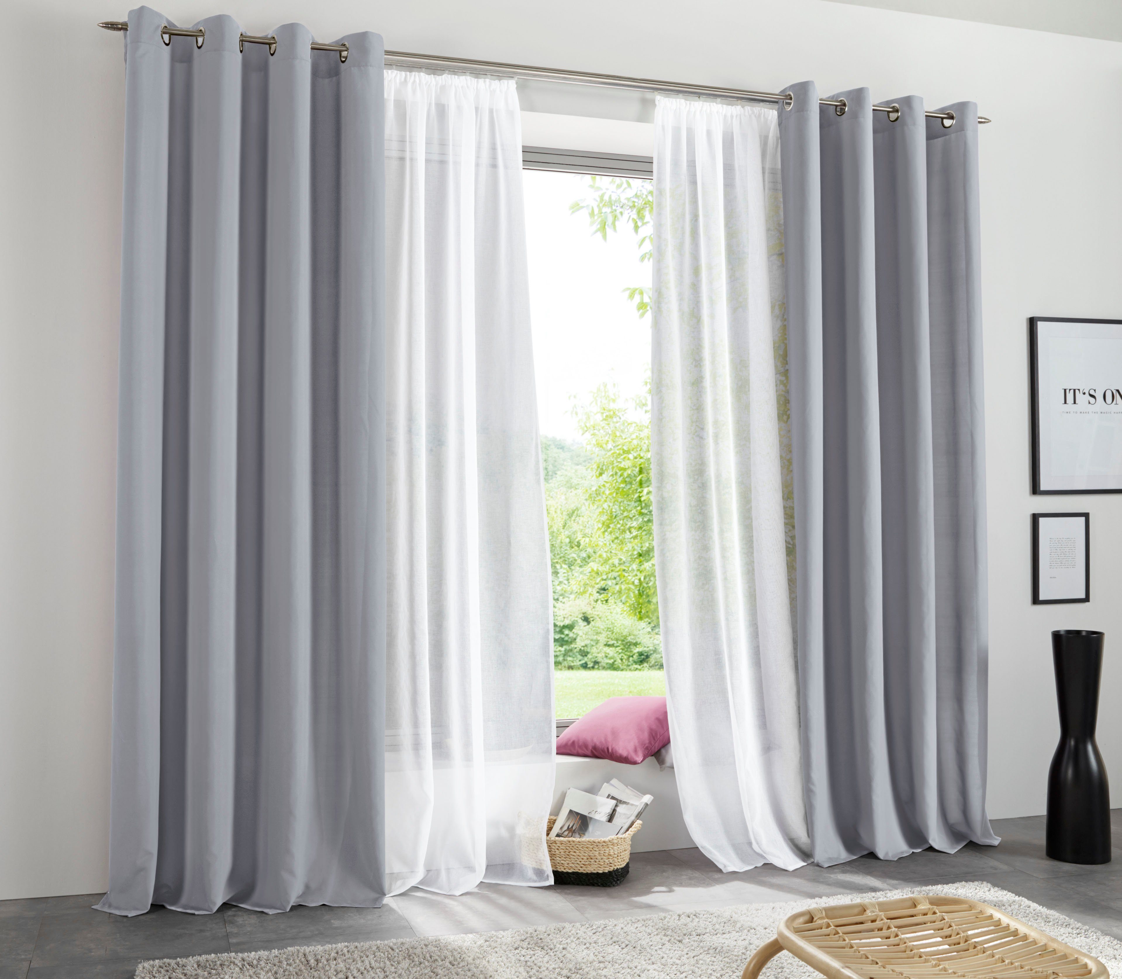 my home Vorhang Raja, Ösen (2 günstig online kaufen