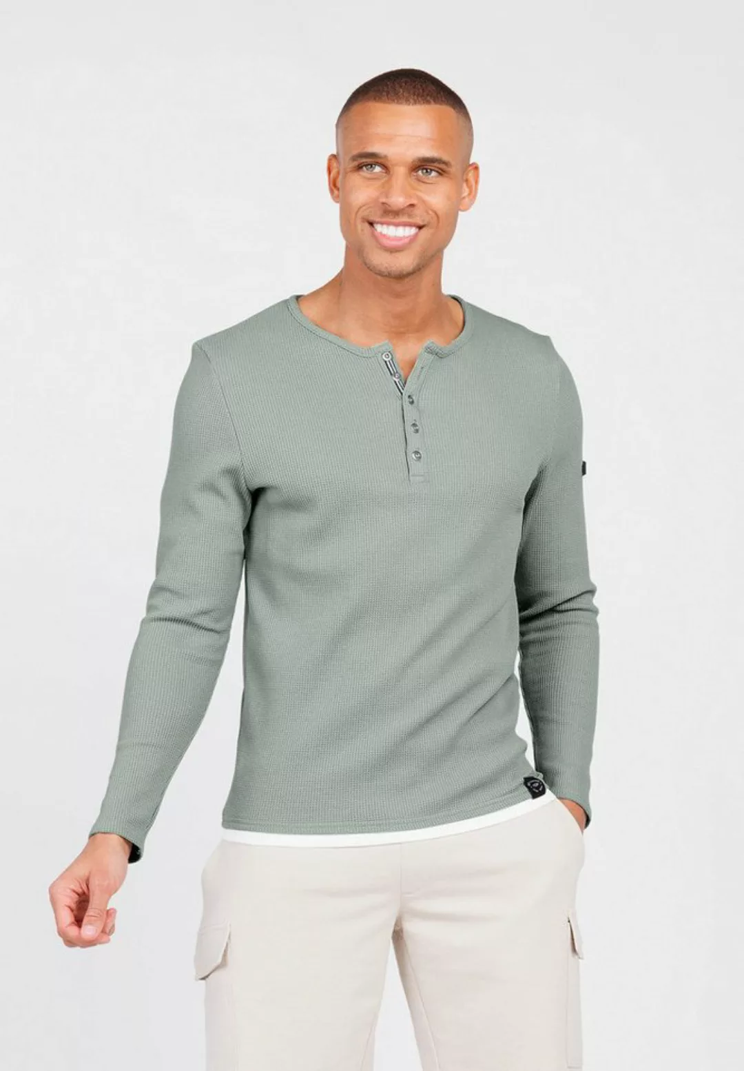 Key Largo Strickpullover Sandro für Herren double Layer Look einfarbig körp günstig online kaufen