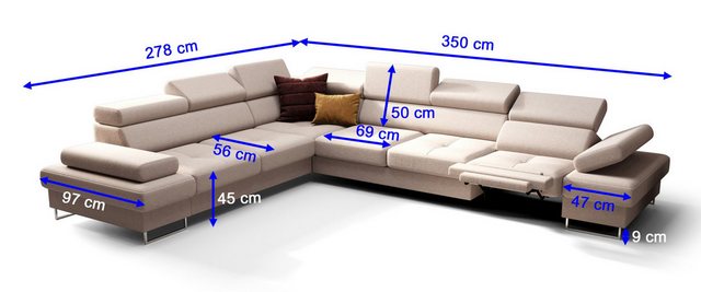 Möbel für Dich Ecksofa Galaxy Max Relax, mit Relaxfunktion, mit Bettkasten, günstig online kaufen