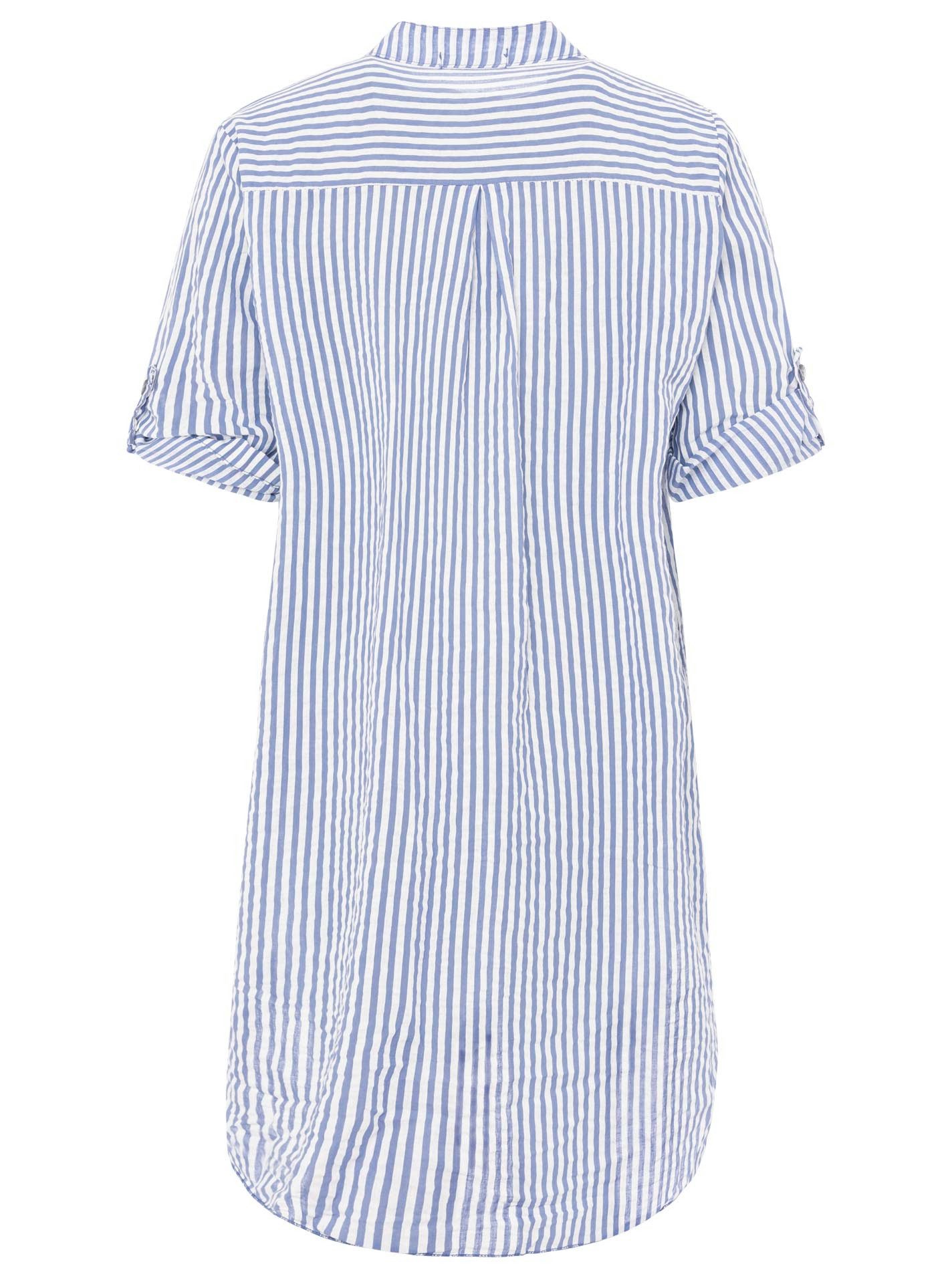 Zwillingsherz Longbluse ""Kida"", One Size, Streifen, Knopfleiste, Brusttas günstig online kaufen