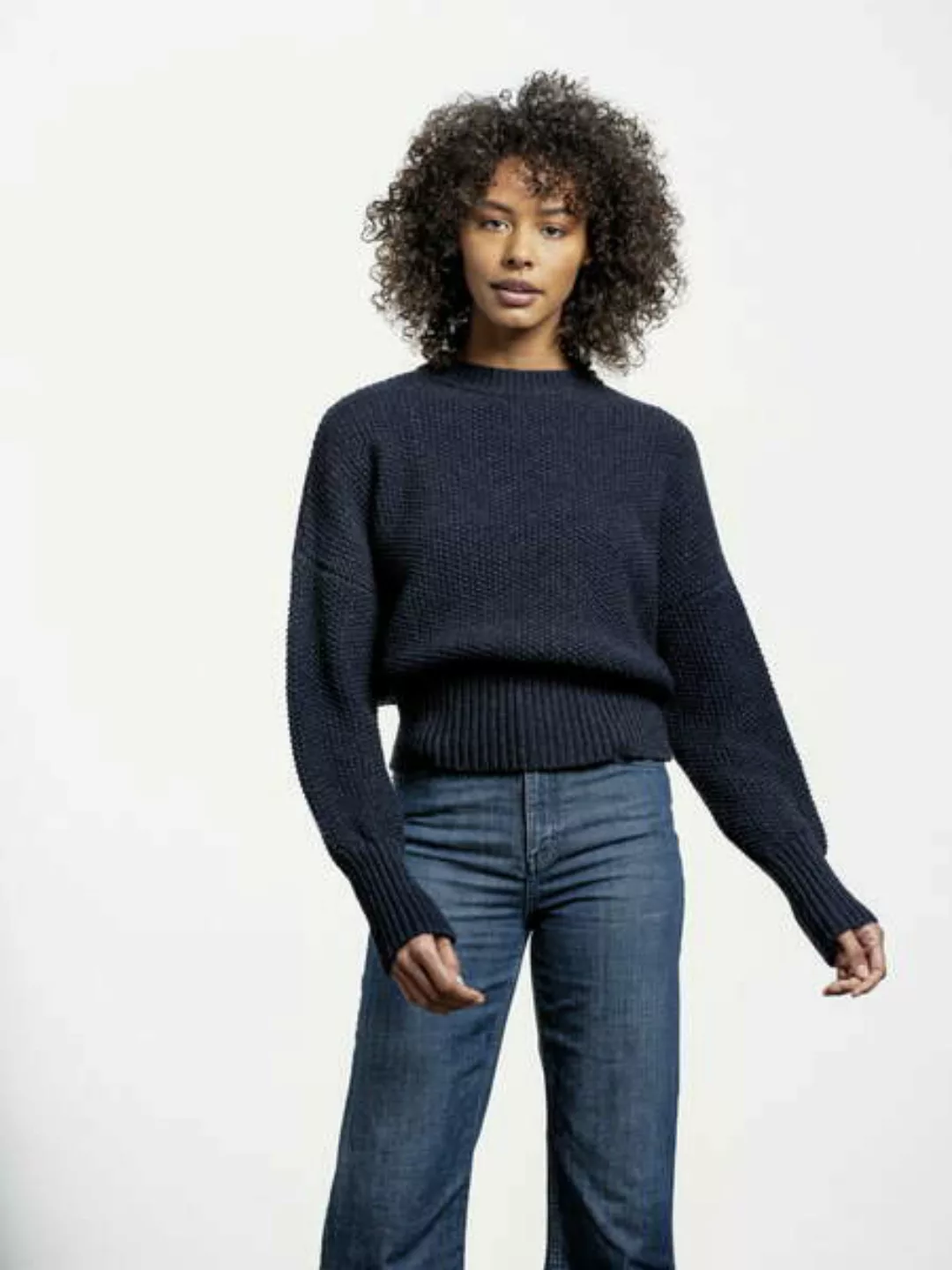 Circular Fashion Comfy Sweater Mit Überschnittenen Schultern - Rundhalsauss günstig online kaufen