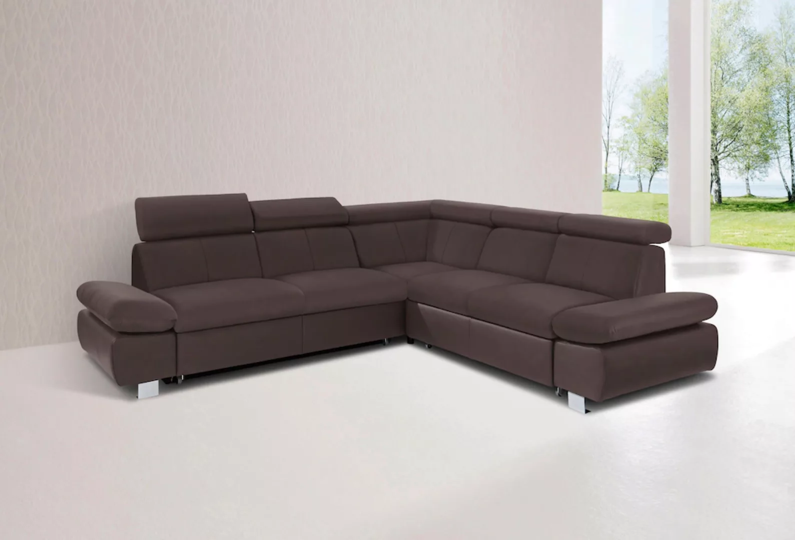 exxpo - sofa fashion Ecksofa Happy, wahlweise mit Bettfunktion günstig online kaufen