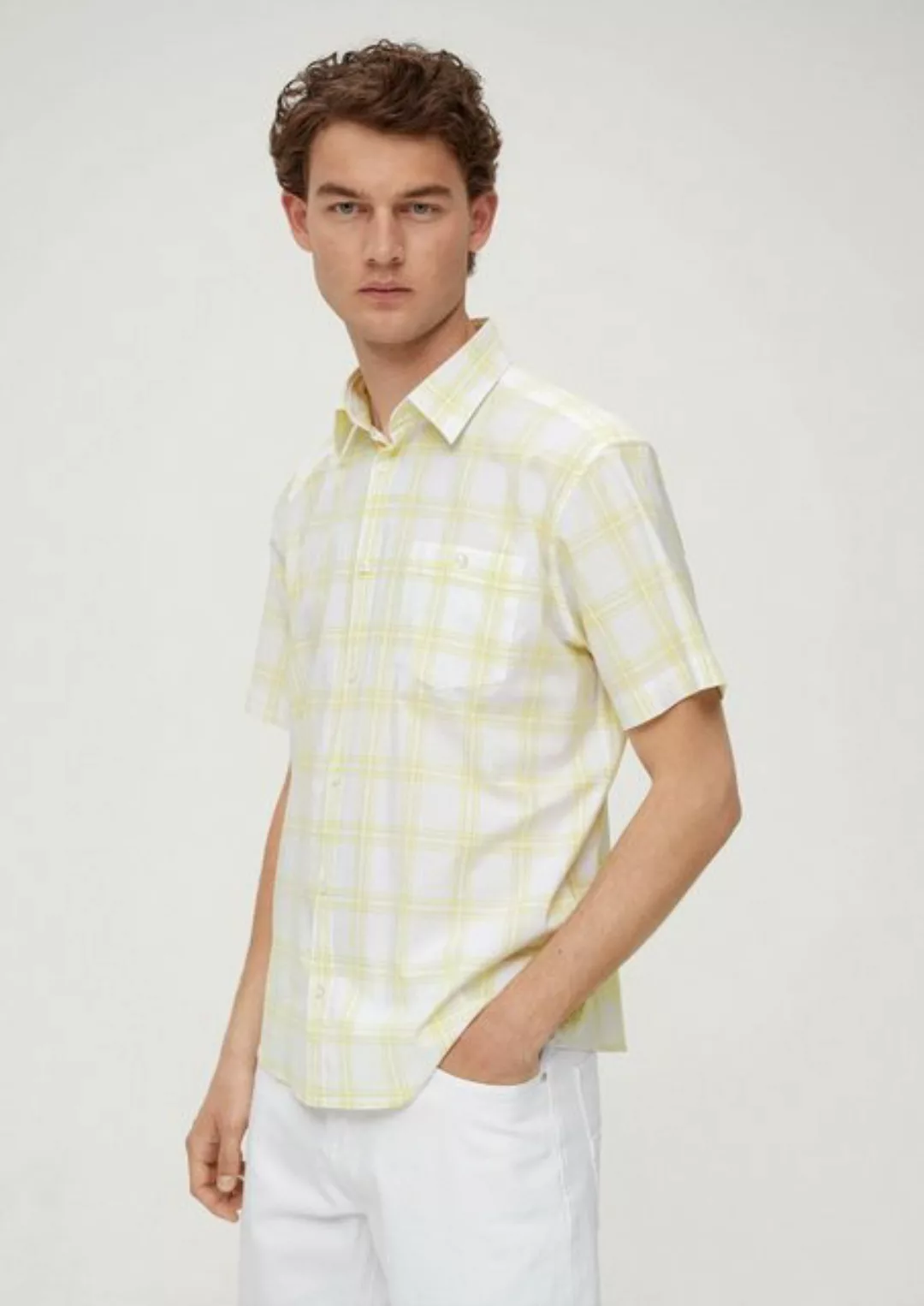 s.Oliver Kurzarmhemd Regular: Kariertes Hemd aus Baumwollstretch günstig online kaufen