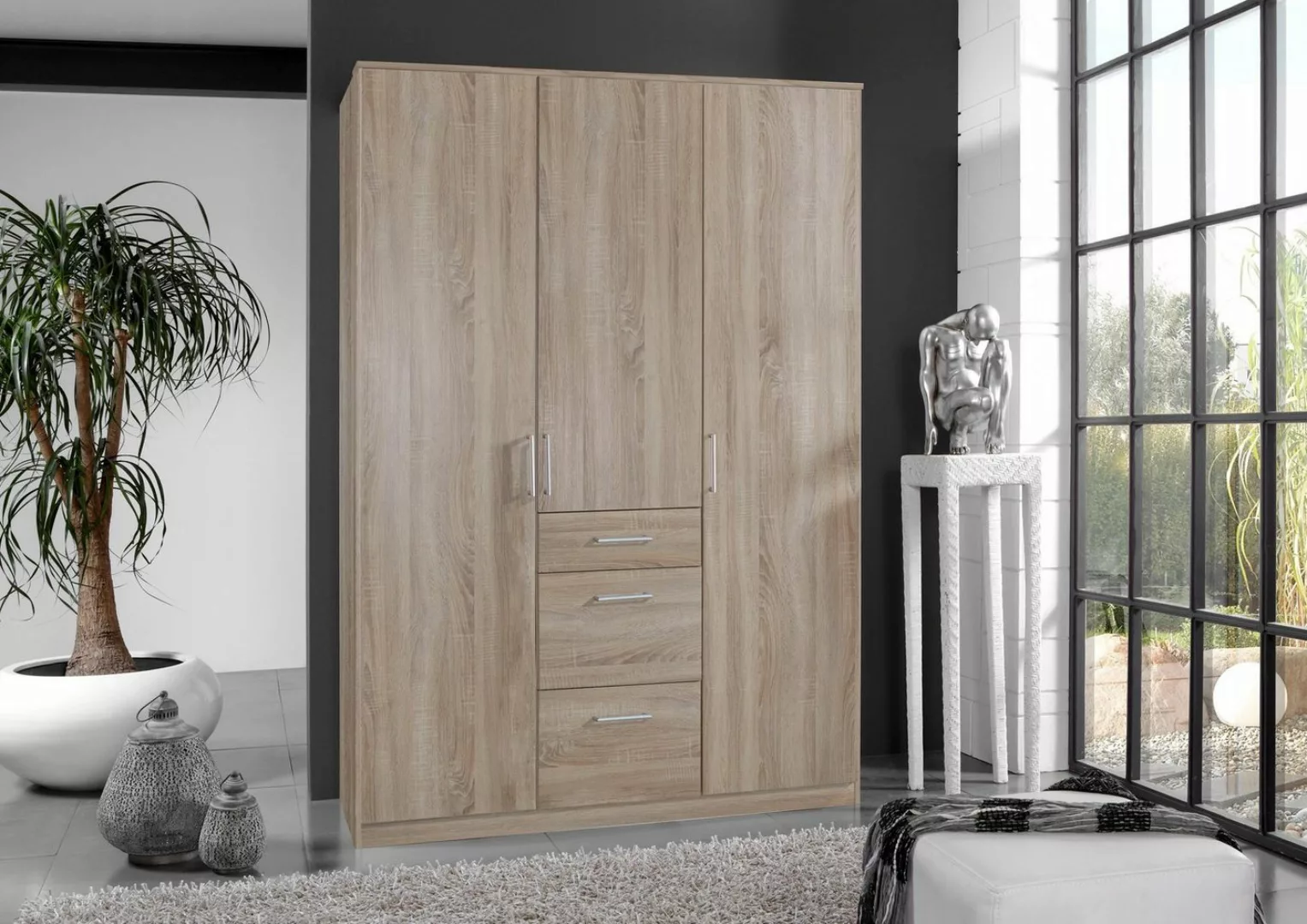 freiraum Kleiderschrank Click (B/H/T: 135x198x58 cm) in Eiche-Sägerau-Nachb günstig online kaufen