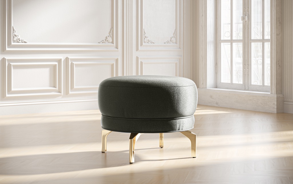 sit&more Polsterhocker "Orient 3", goldfarbene Metallfüße günstig online kaufen
