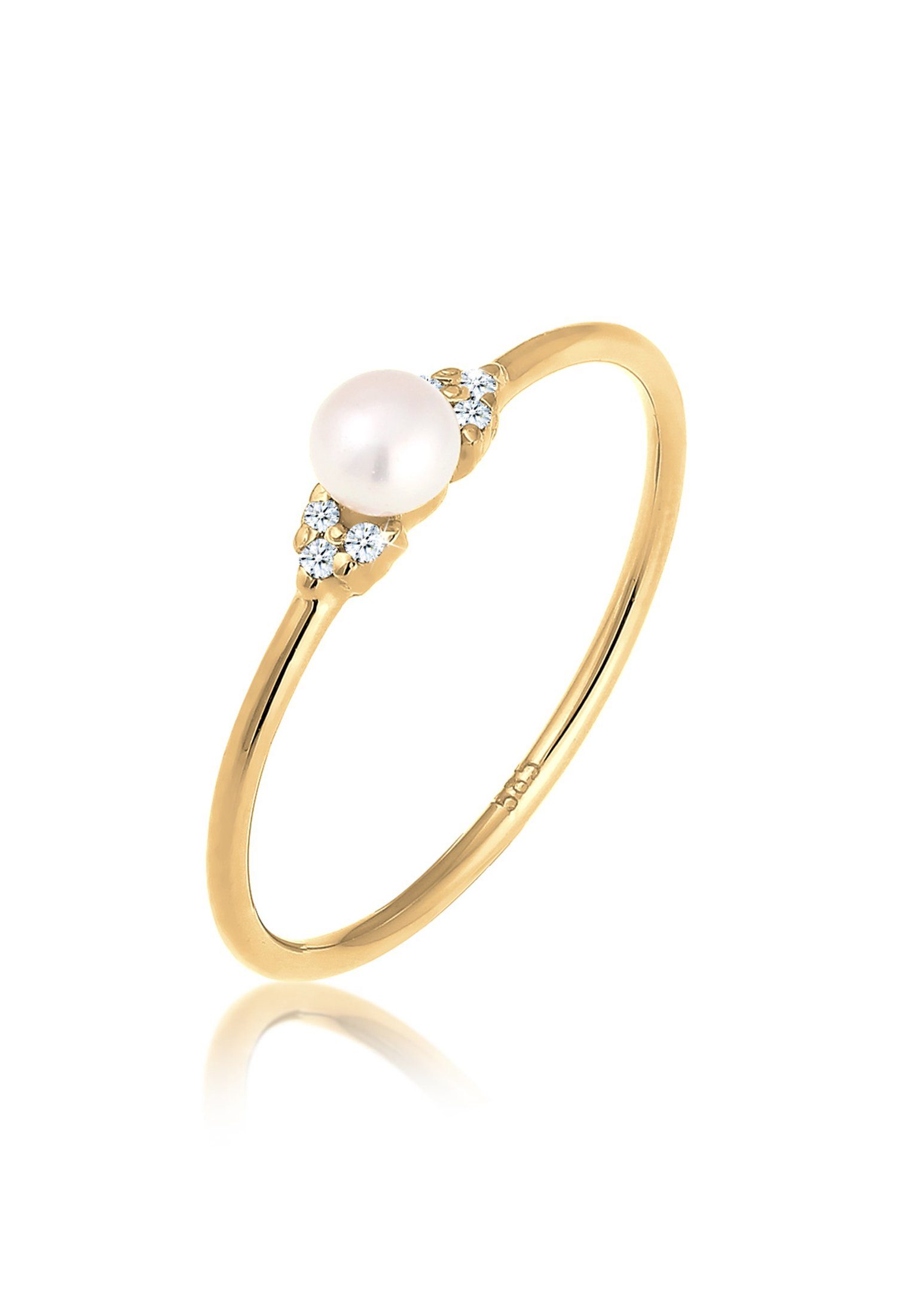 Elli DIAMONDS Verlobungsring Süßwasserperle Diamant Brillantschliff günstig online kaufen