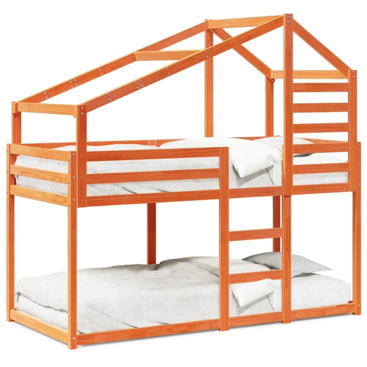 vidaXL Etagenbett mit Dach Wachsbraun 90x200 cm Massivholz Kiefer2096946 günstig online kaufen