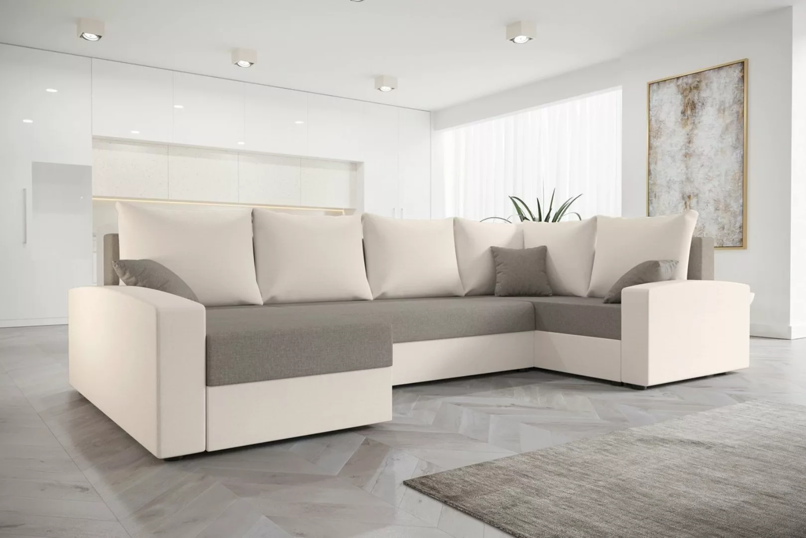 ALTDECOR Wohnlandschaft CHIEV-LONG, Couch mit Schlaffunktion, Wohnzimmer - günstig online kaufen