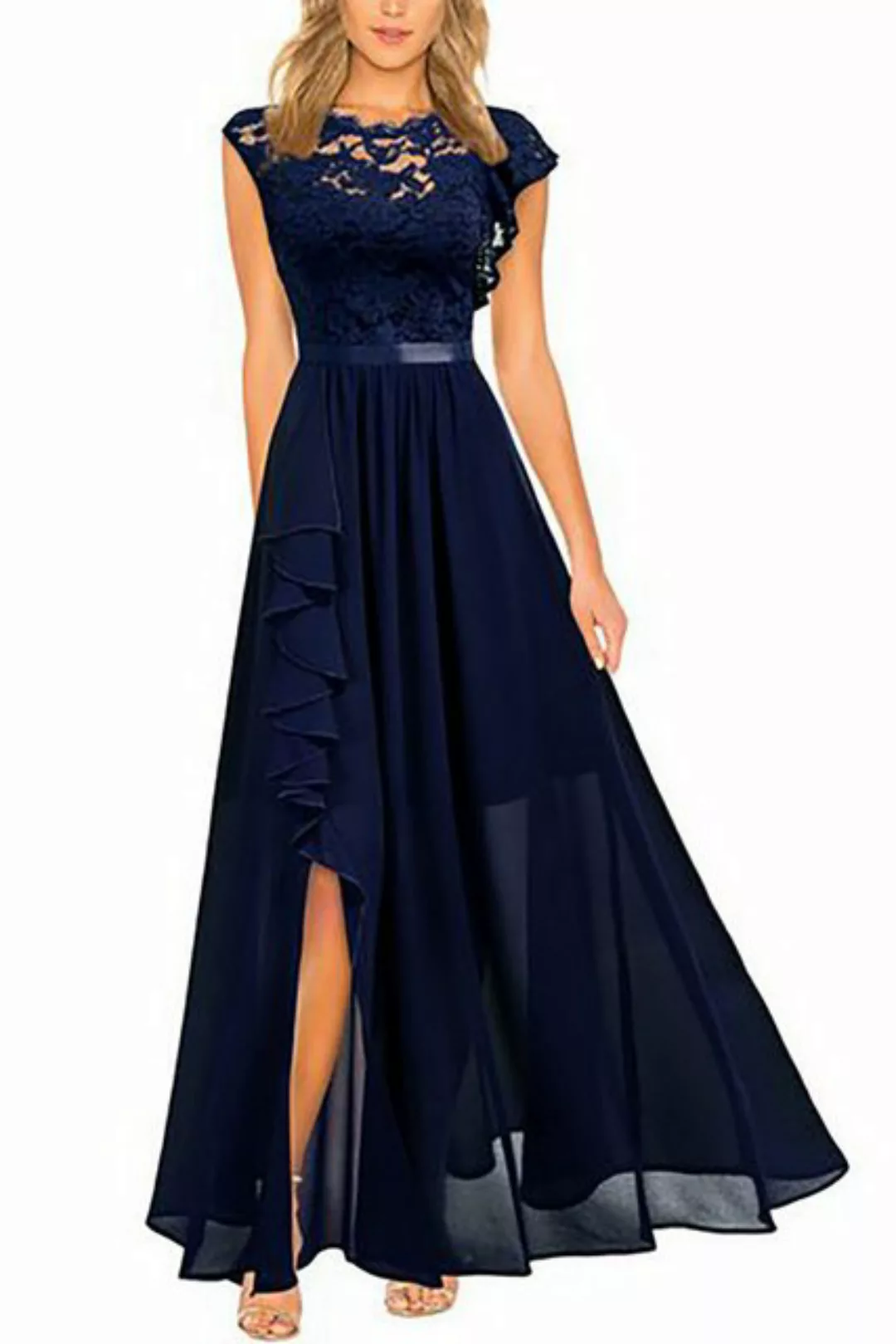BlauWave Spitzenkleid Lange Abendkleider mit hoher Taille aus Spitze (1-tlg günstig online kaufen