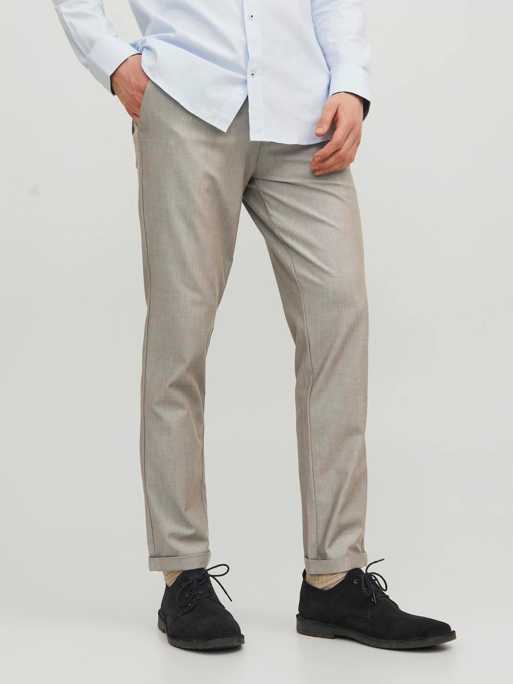 Jack & Jones Herren Chino Hose JPSTMARCO JJCONNOR - Slim Fit Beige Grau günstig online kaufen
