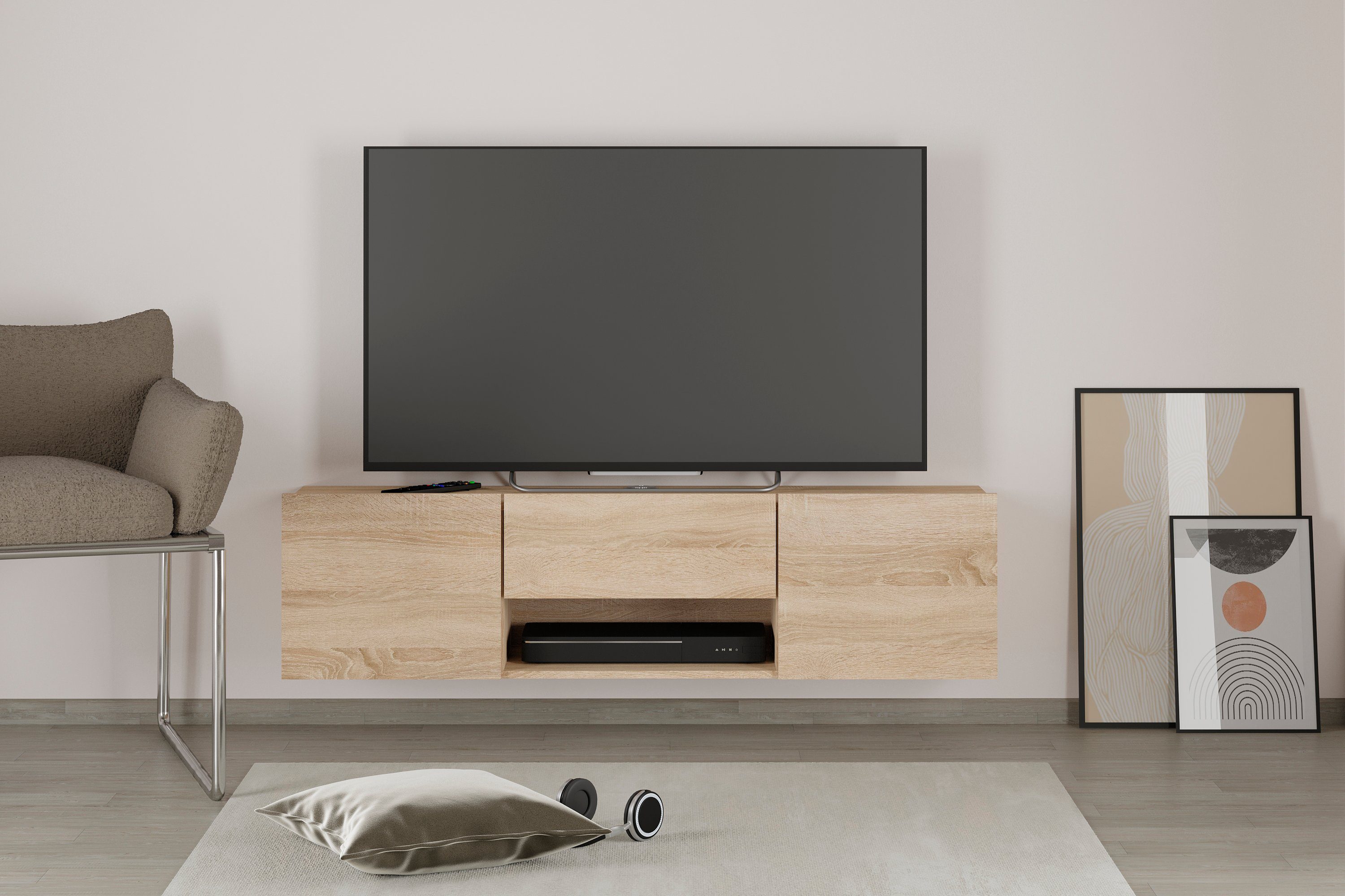 FMD TV-Board "Brighton", Breite 140 cm, mit und ohne Schublade günstig online kaufen