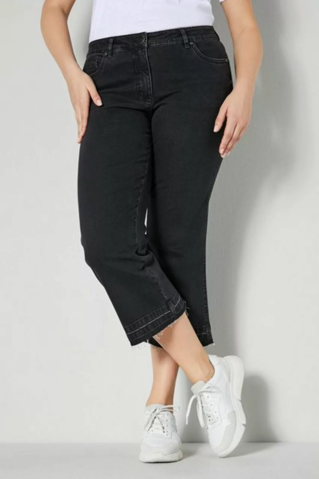 Angel of Style Regular-fit-Jeans 7/8-Jeans Straight Fit Fransensaum 5-Pocke günstig online kaufen