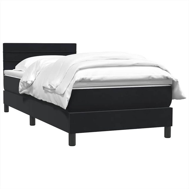 vidaXL Bett Boxspringbett mit Matratze Schwarz 90x210 cm Samt günstig online kaufen