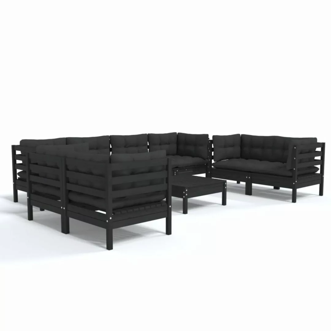 9-tlg. Garten-lounge-set Mit Kissen Kiefer Massivholz günstig online kaufen