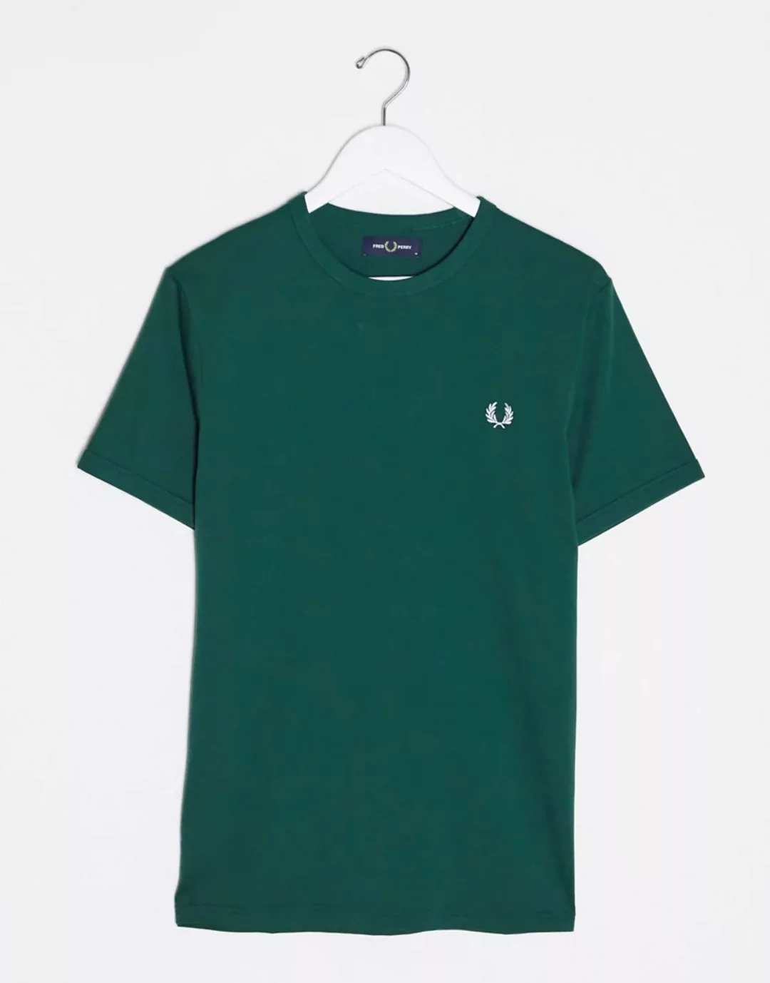 Fred Perry – Grünes Ringer-T-Shirt günstig online kaufen