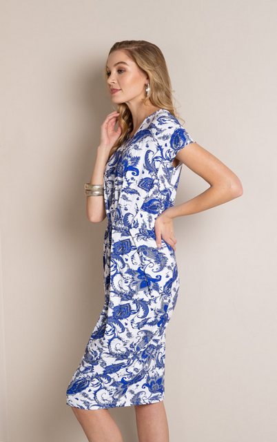 Passioni Sommerkleid Jerseykleid mit abstraktem Design Muster in blau mit a günstig online kaufen